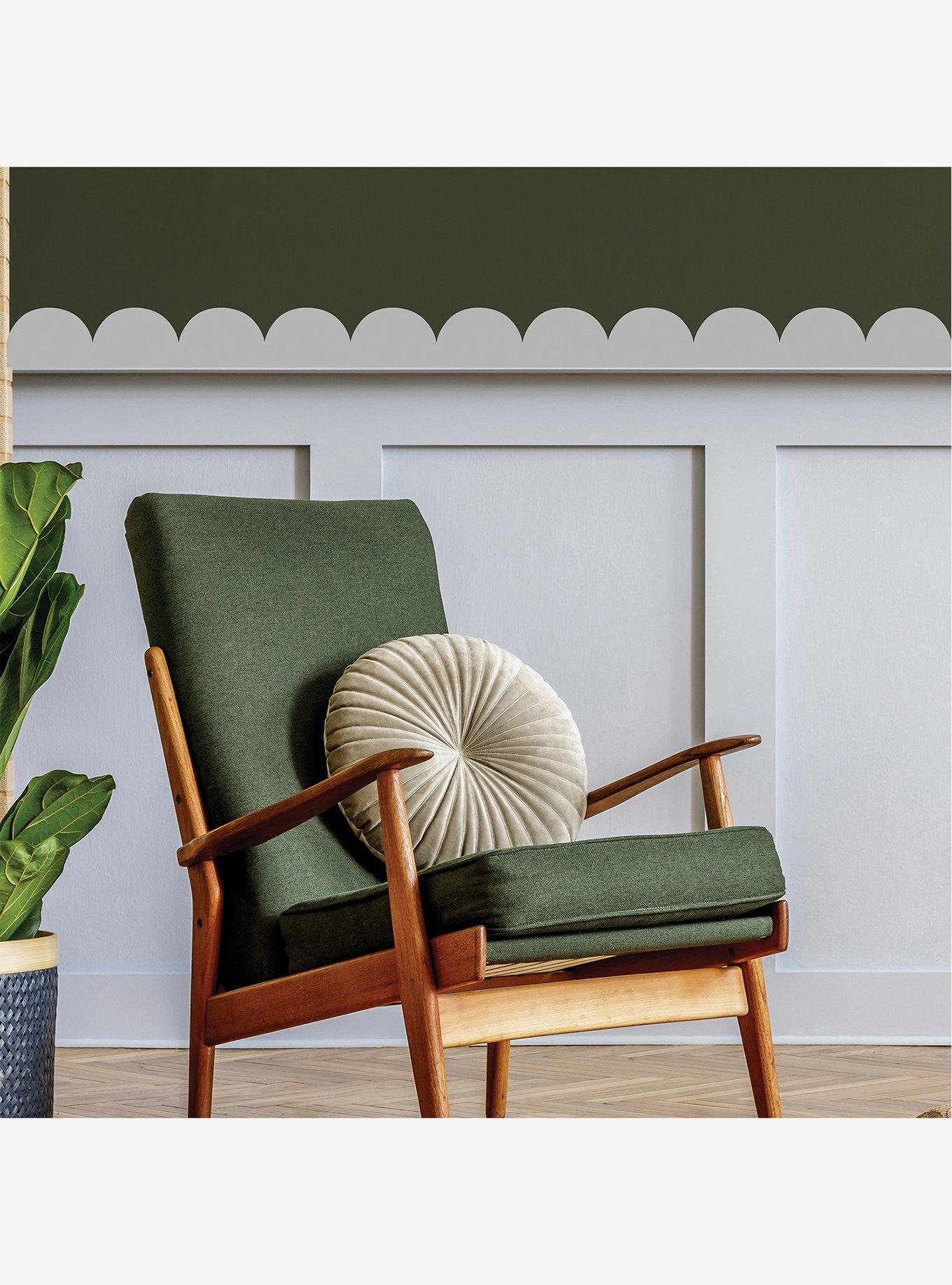 Grey Peel & Stick Scallop Border Decal, , hi-res