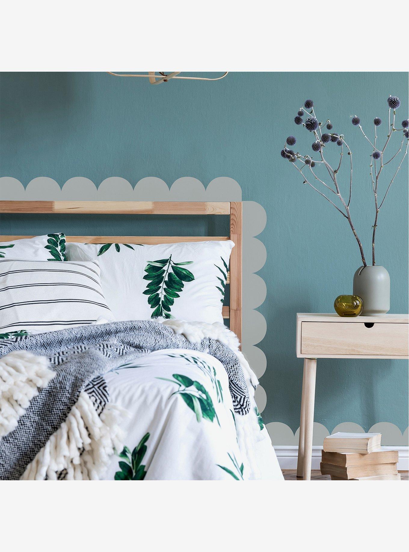 Grey Peel & Stick Scallop Border Decal, , alternate