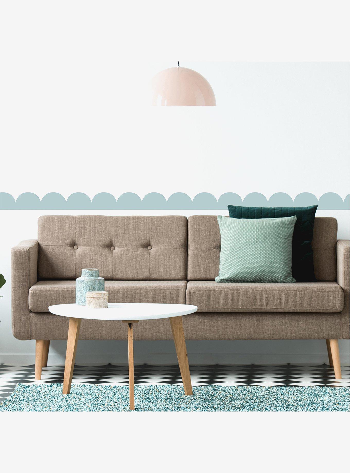 Teal Peel & Stick Scallop Border Decal, , alternate