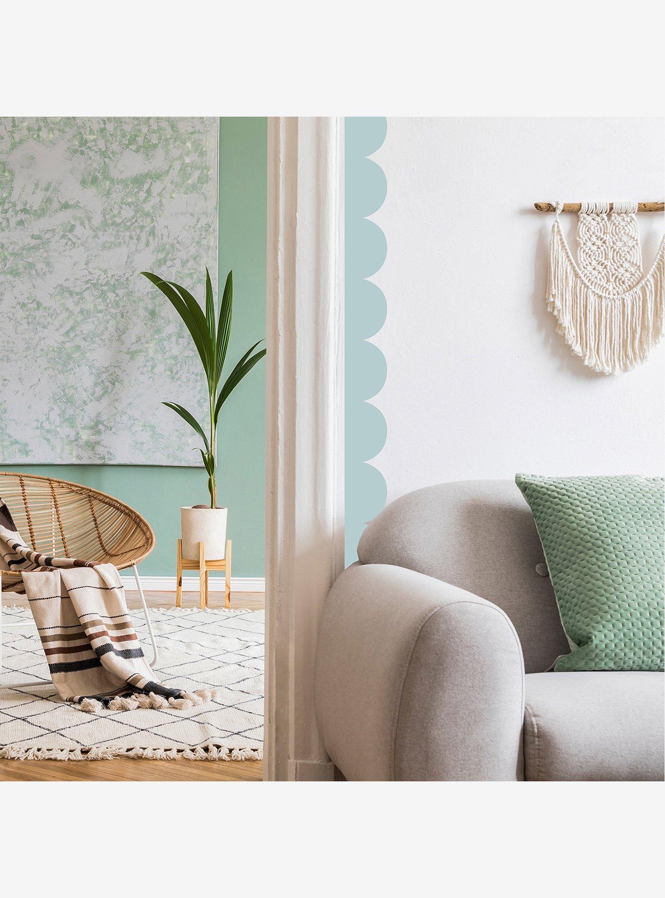 Teal Peel & Stick Scallop Border Decal, , alternate