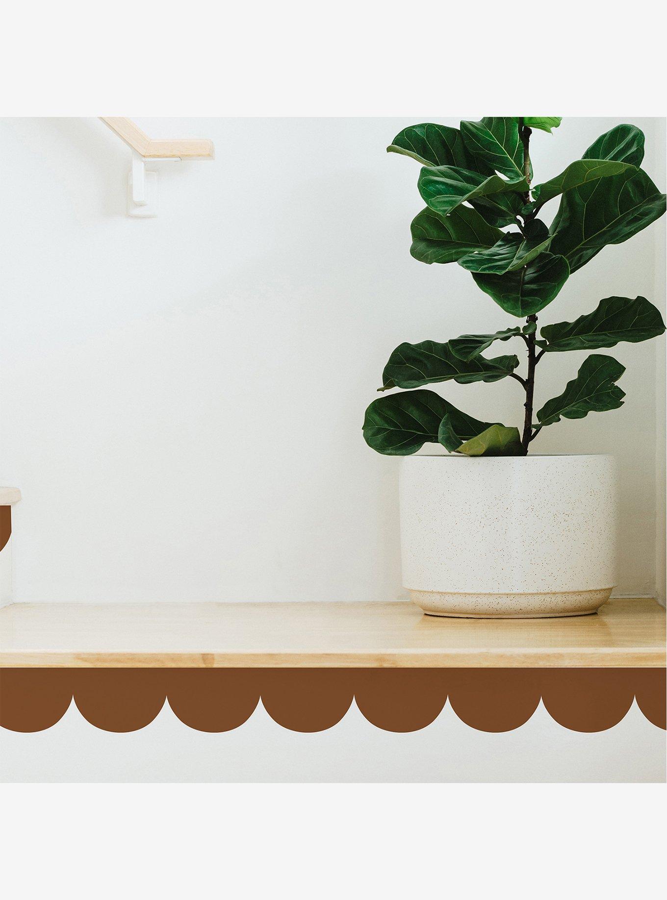 Brown Peel & Stick Scallop Border Decal, , hi-res