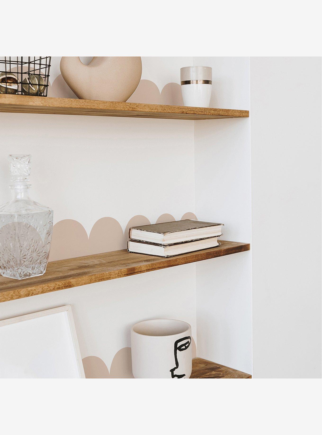 Tan Peel & Stick Scallop Border Decal, , hi-res