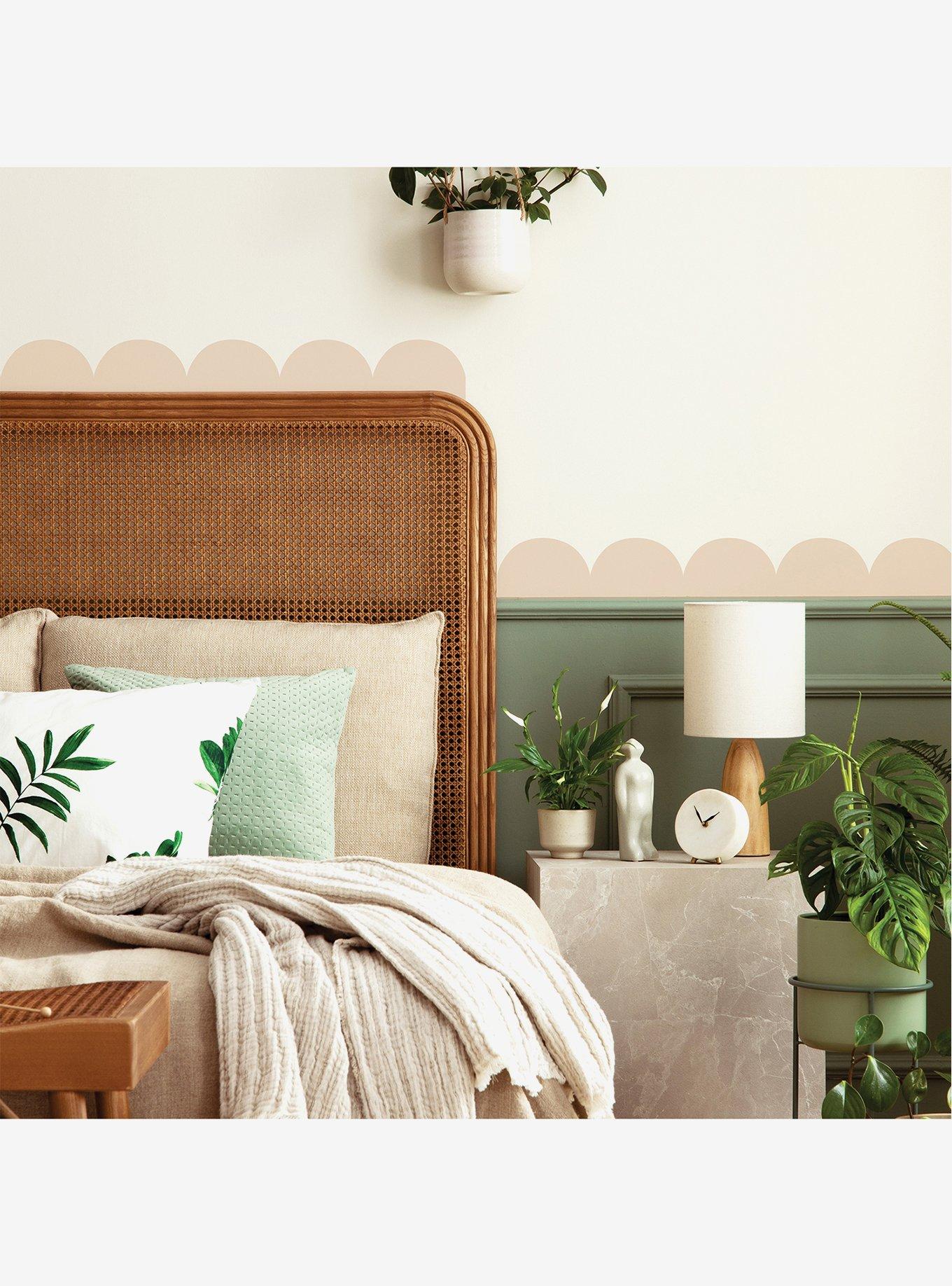 Tan Peel & Stick Scallop Border Decal, , alternate