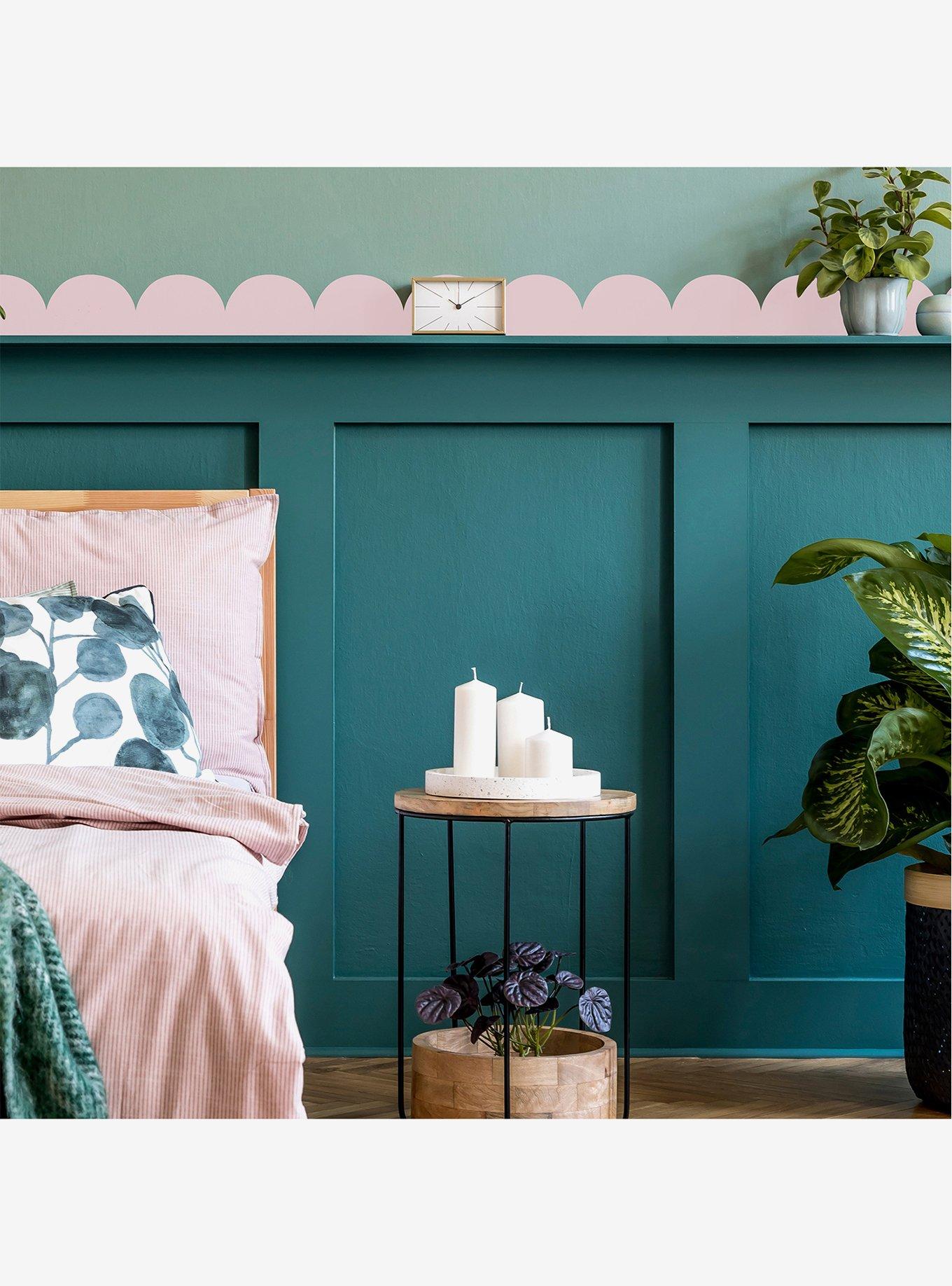 Pink Peel & Stick Scallop Border Decal, , hi-res