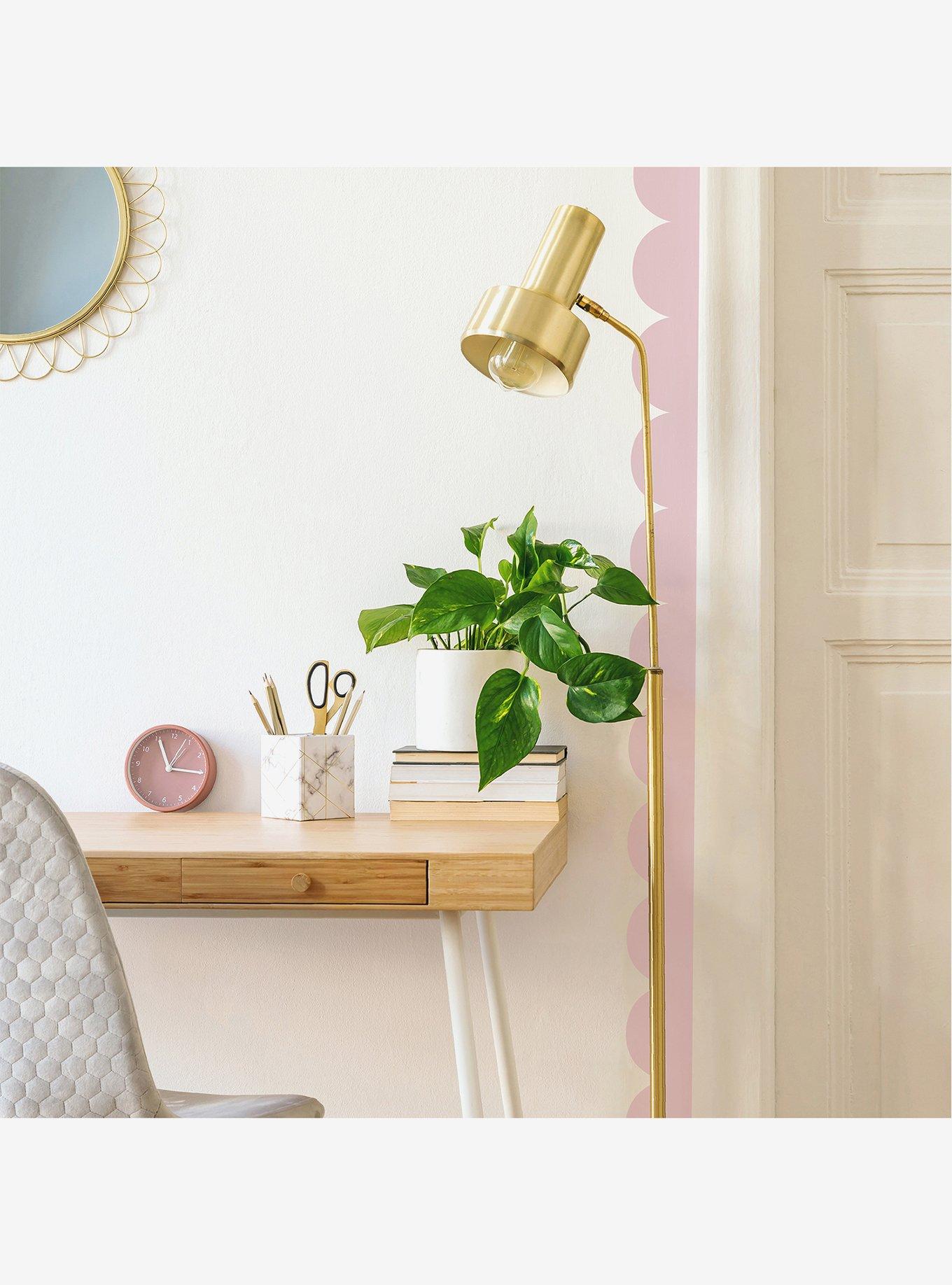 Pink Peel & Stick Scallop Border Decal, , alternate