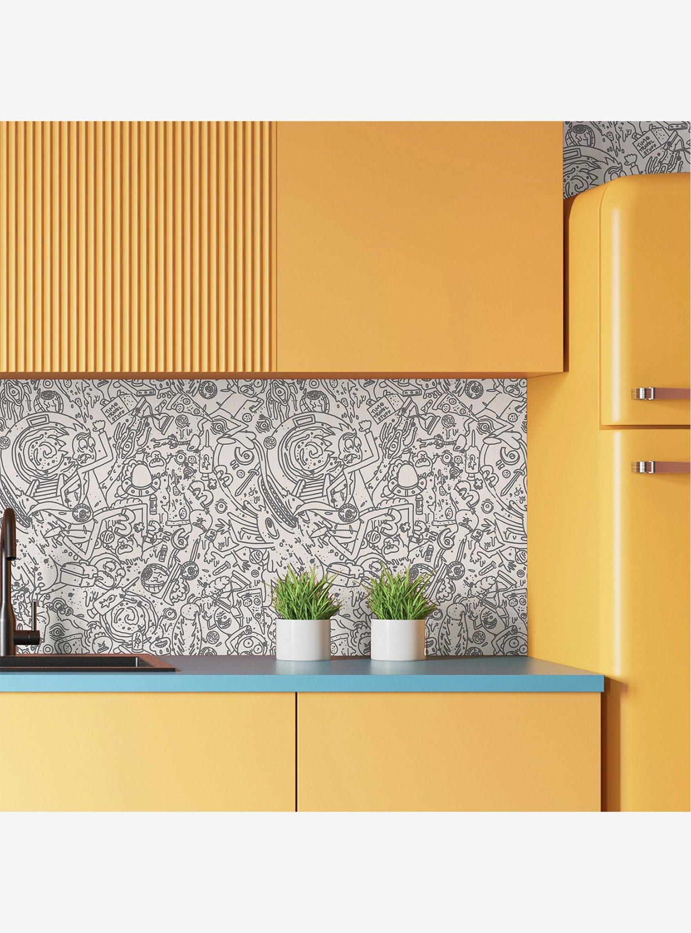 Rick and Morty Doodle Peel & Stick Wallpaper