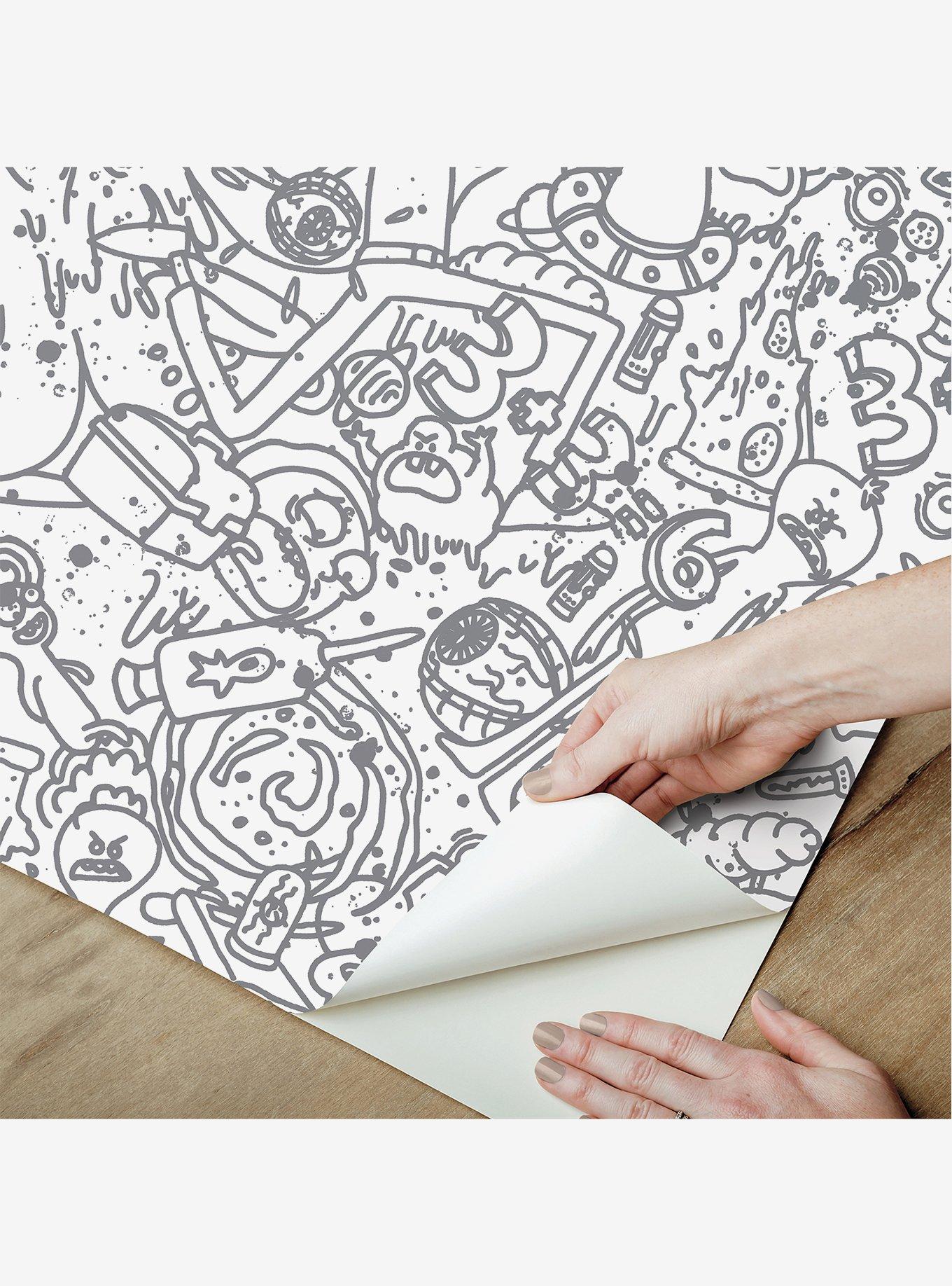 Rick and Morty Doodle Peel & Stick Wallpaper