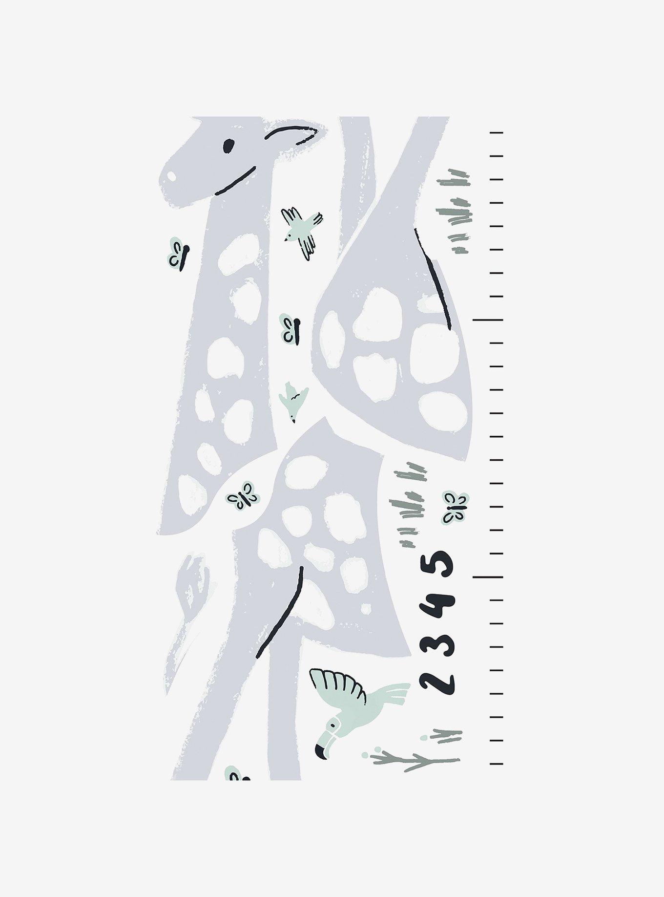 Giraffe Growth Chart Grey Wall Decals, , alternate