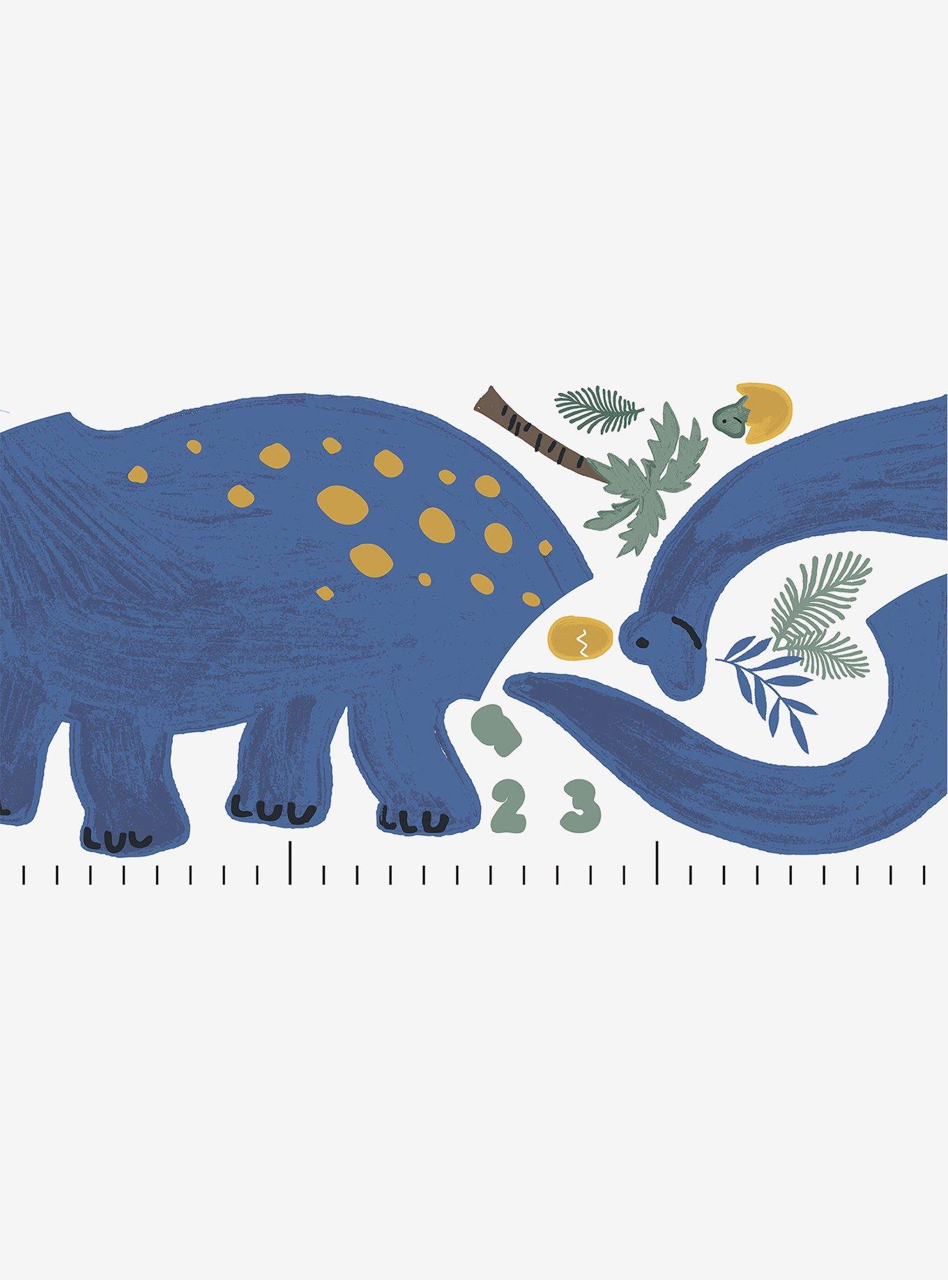 Dino Growth Chart Blue Wall Decals, , alternate