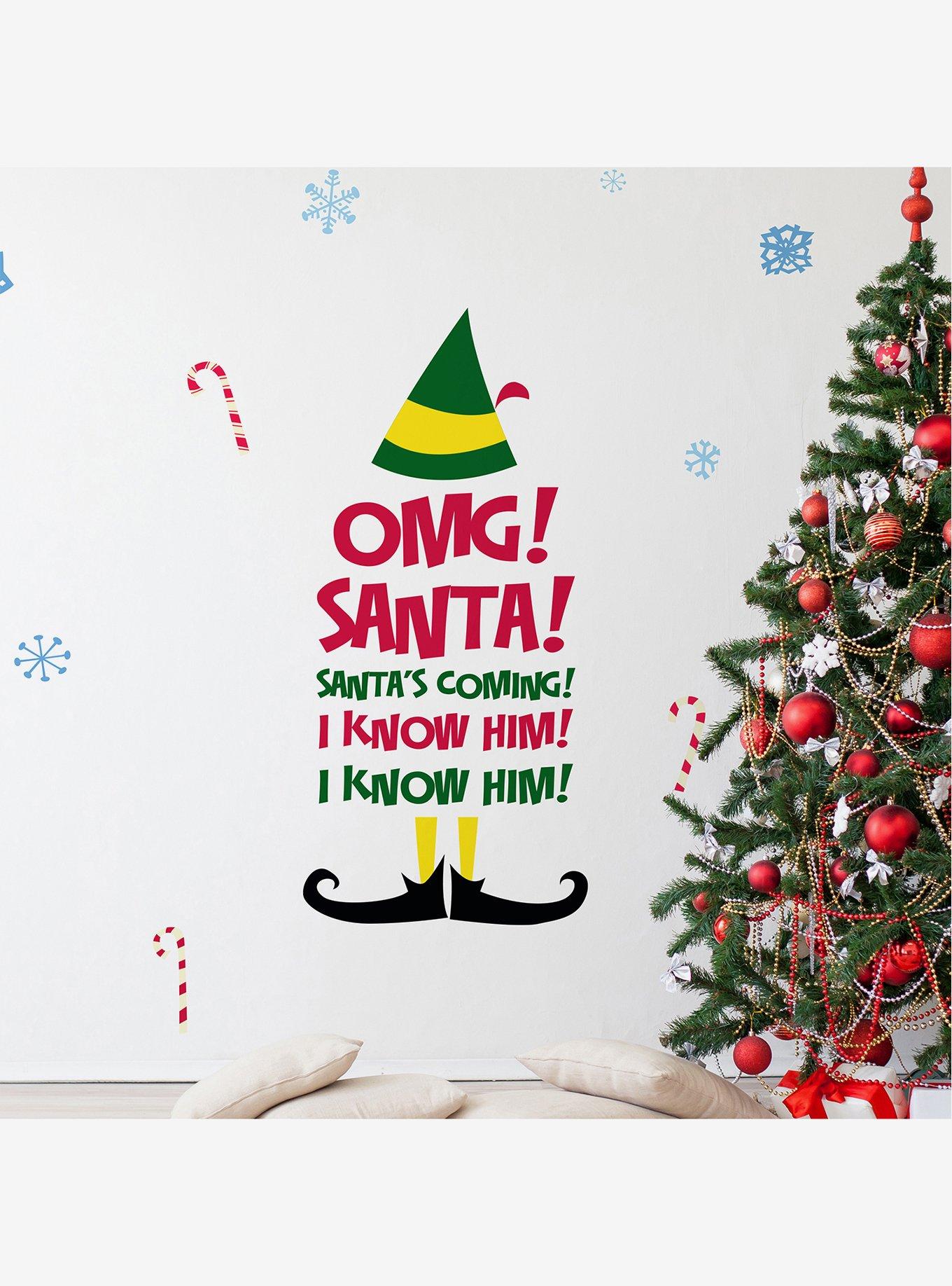 Elf Buddy Santa I Know Him Wall Quote Decals, , hi-res