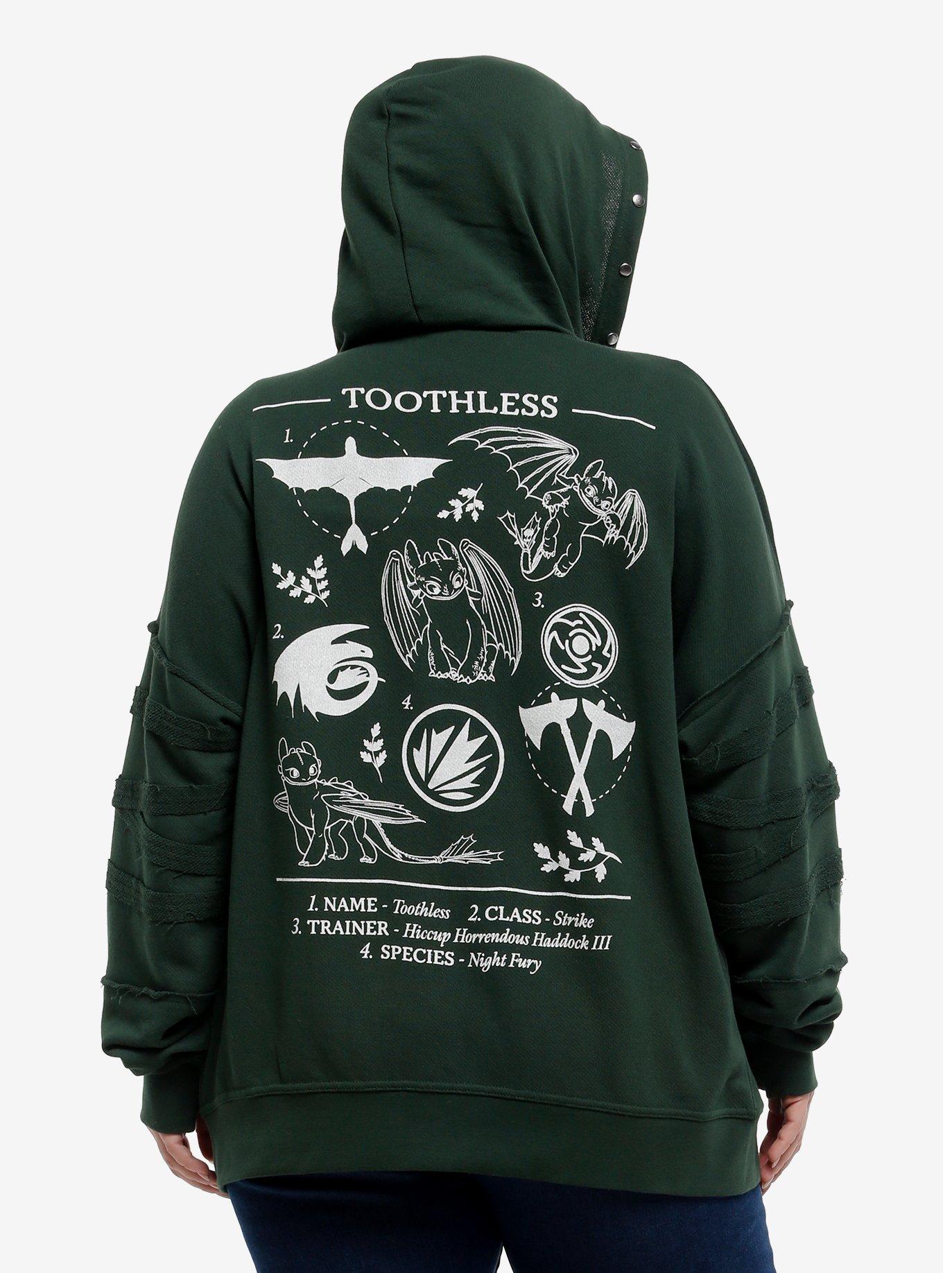 Her Universe How To Train Your Dragon Night Fury Hoodie Plus Size, MULTI, alternate