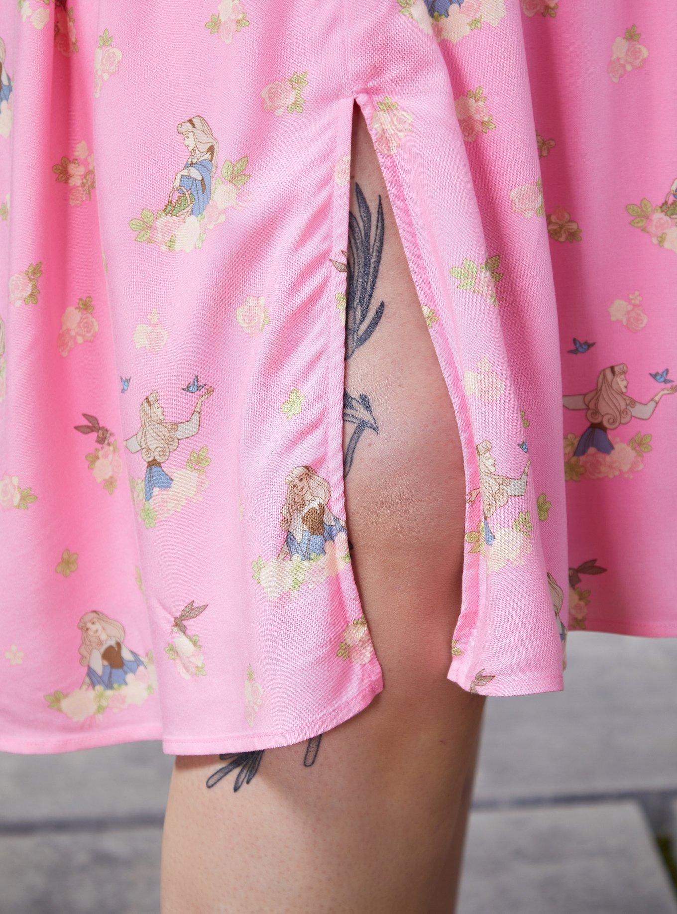 Disney Sleeping Beauty Aurora Floral Allover Print Plus Tank Dress - BoxLunch Exclusive