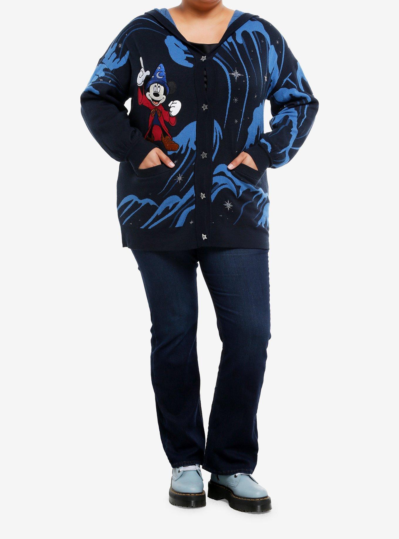 Her Universe Disney Fantasia The Sorcerer's Apprentice Mickey Mouse Cardigan Plus Size, MULTI, alternate