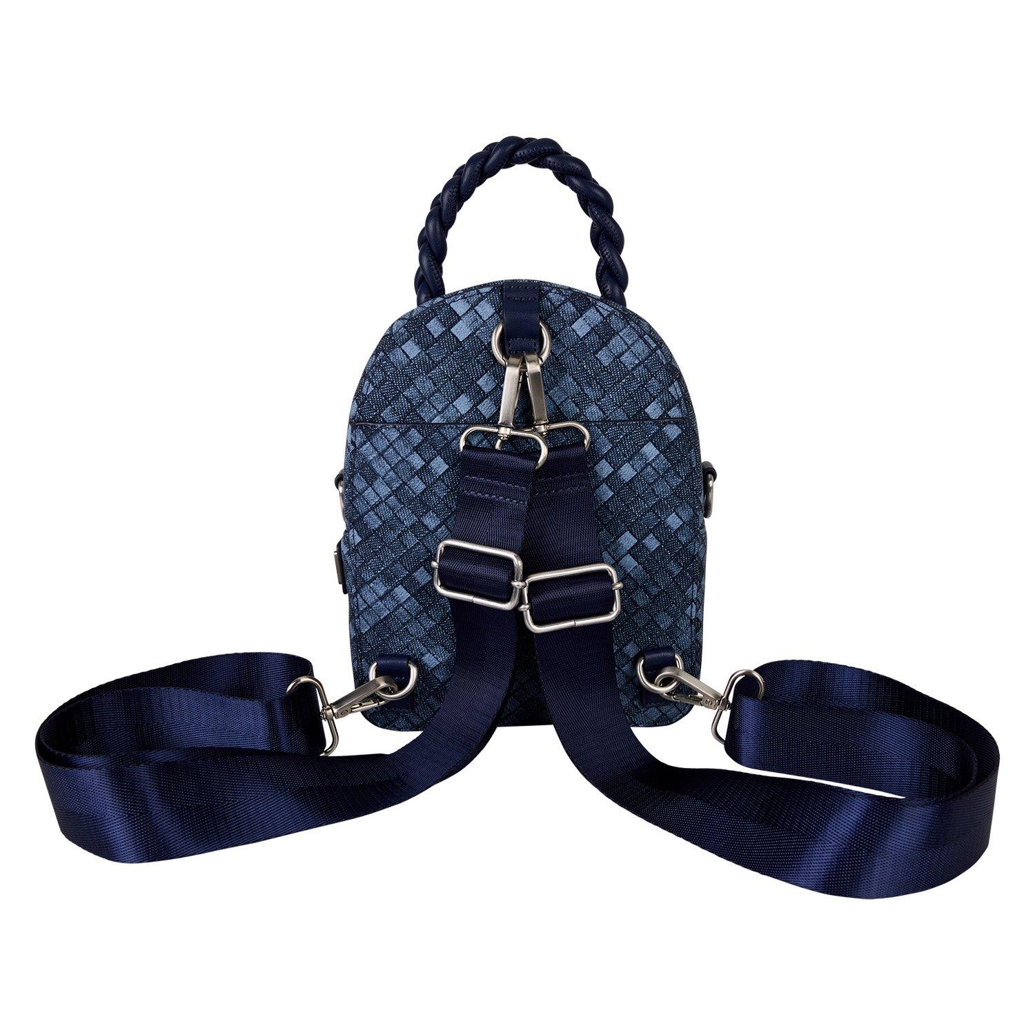 Loungefly Woven Faux Denim Convertible Mini Backpack