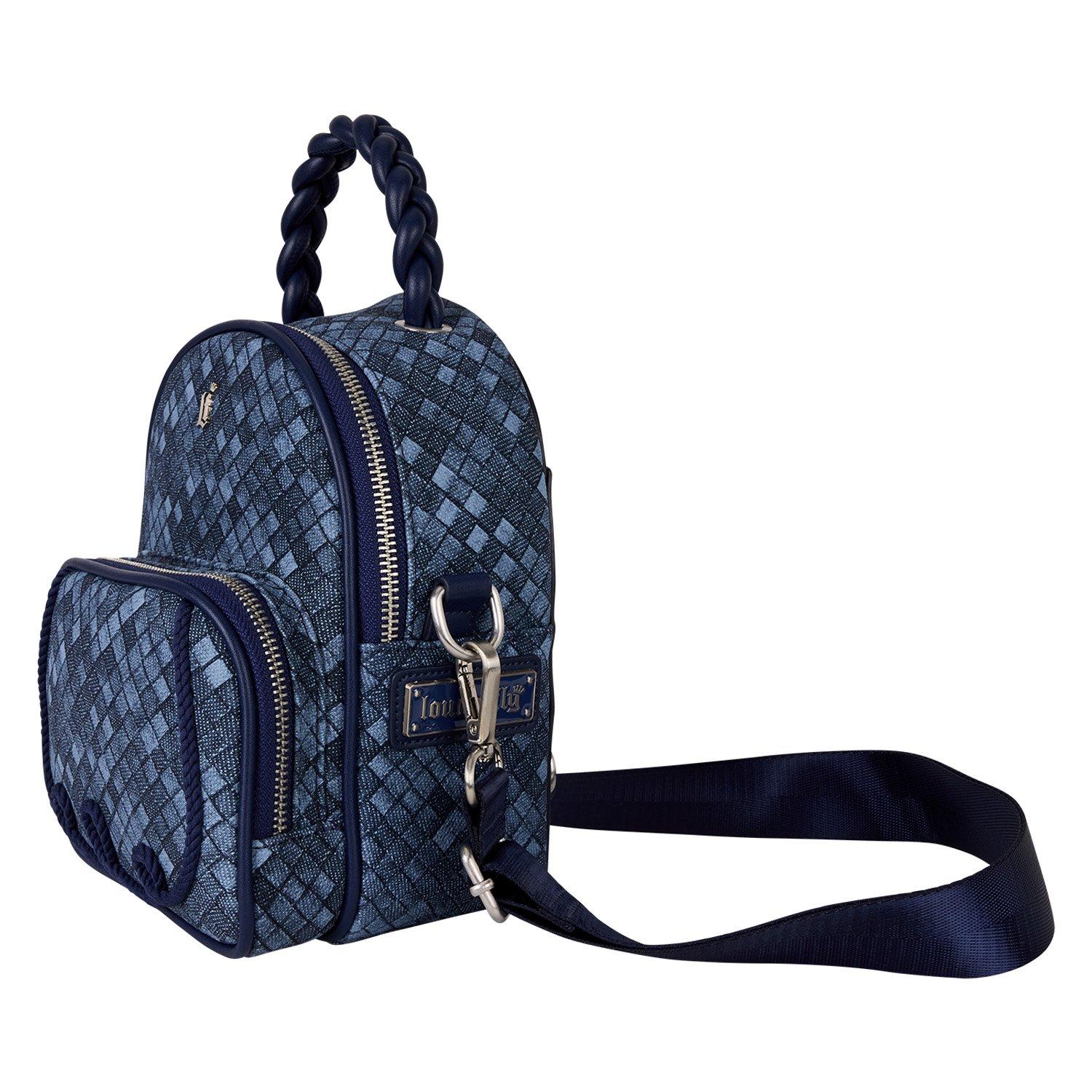 Loungefly Woven Faux Denim Convertible Mini Backpack