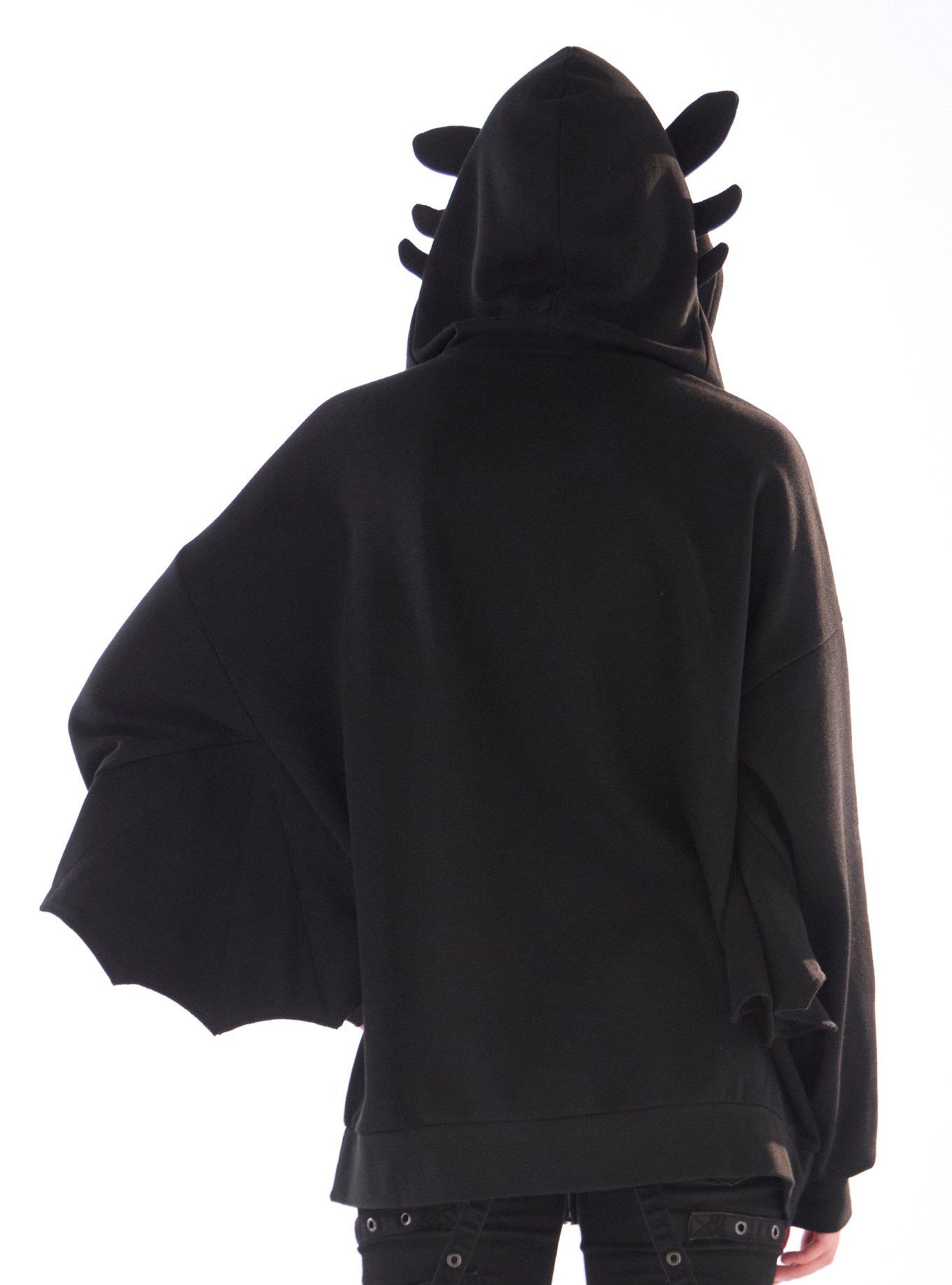 Her Universe How To Train Your Dragon Toothless Winged Girls Hoodie, MULTI, alternate