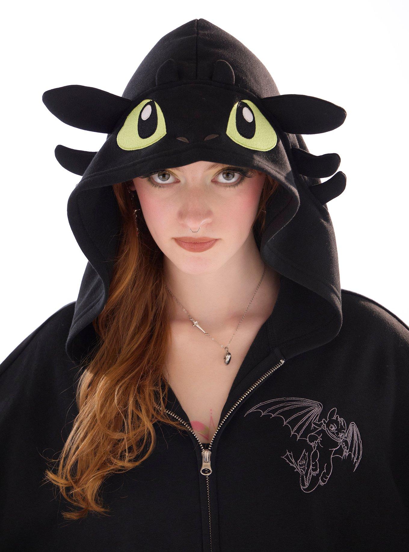 Her Universe How To Train Your Dragon Toothless Winged Girls Hoodie, MULTI, alternate