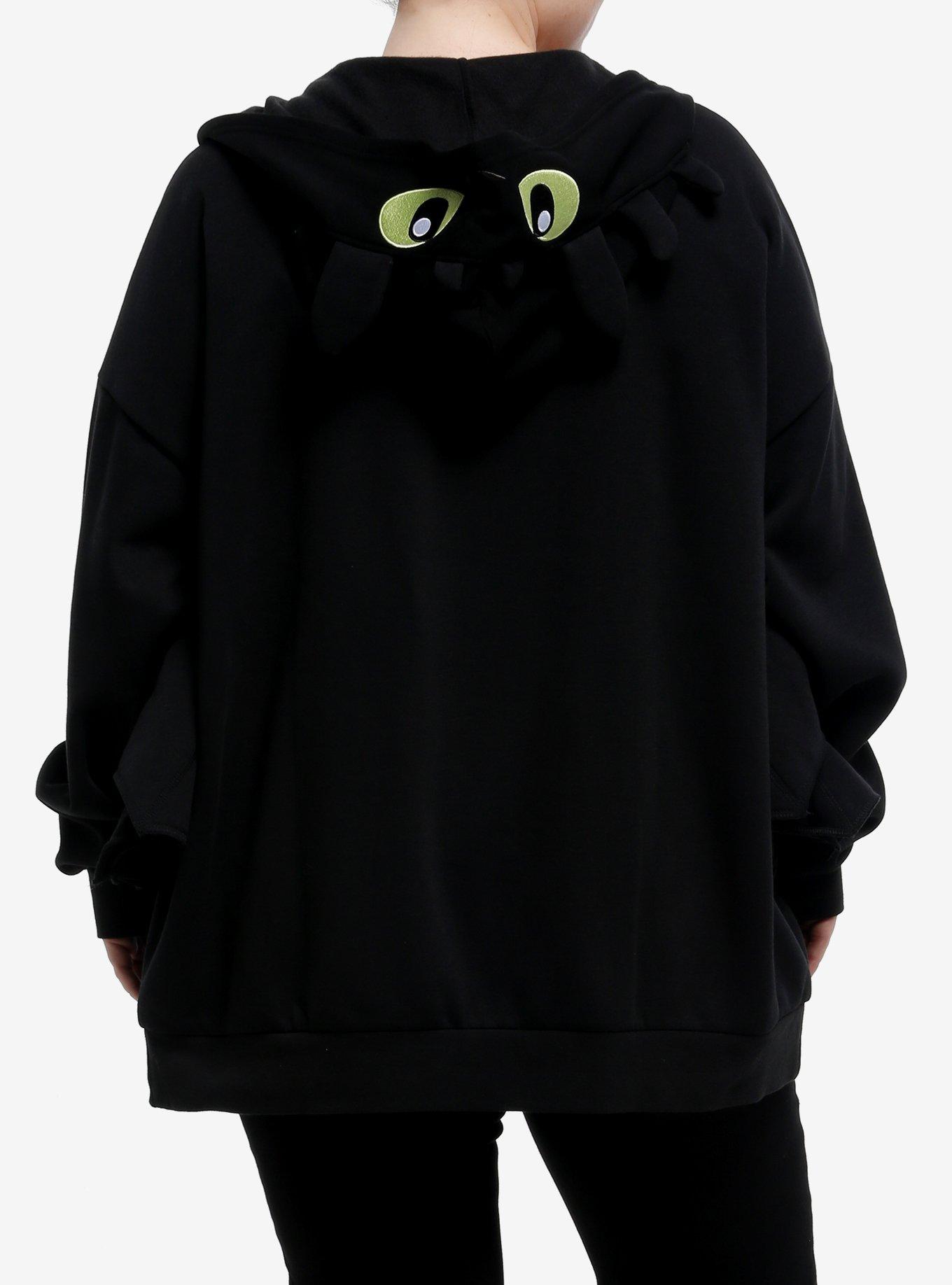 Her Universe How To Train Your Dragon Toothless Winged Girls Hoodie Plus Size, MULTI, alternate