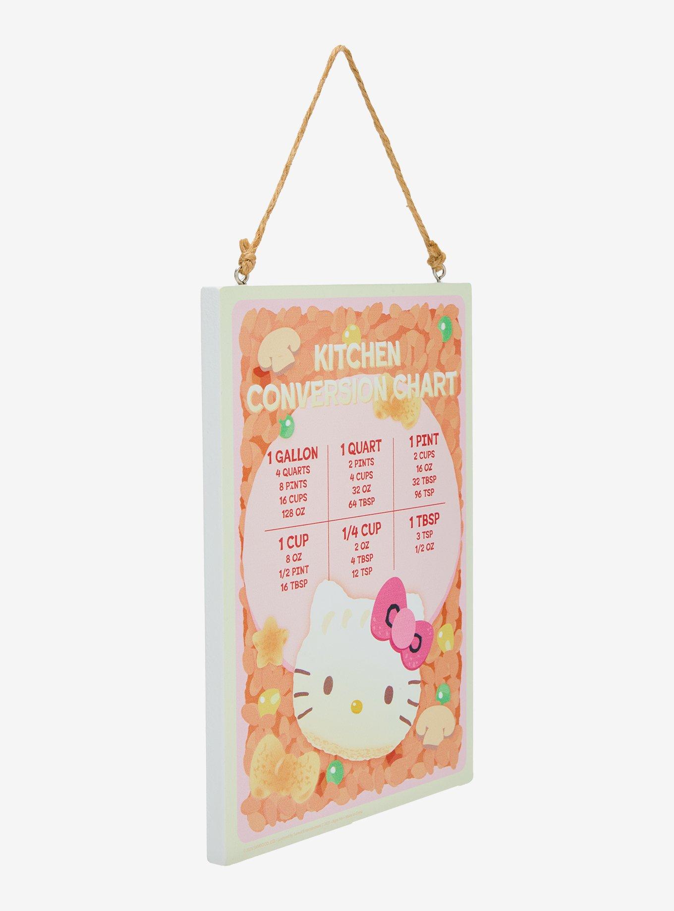 Hello Kitty Bento Kitchen Conversion Chart Wall Sign, , hi-res
