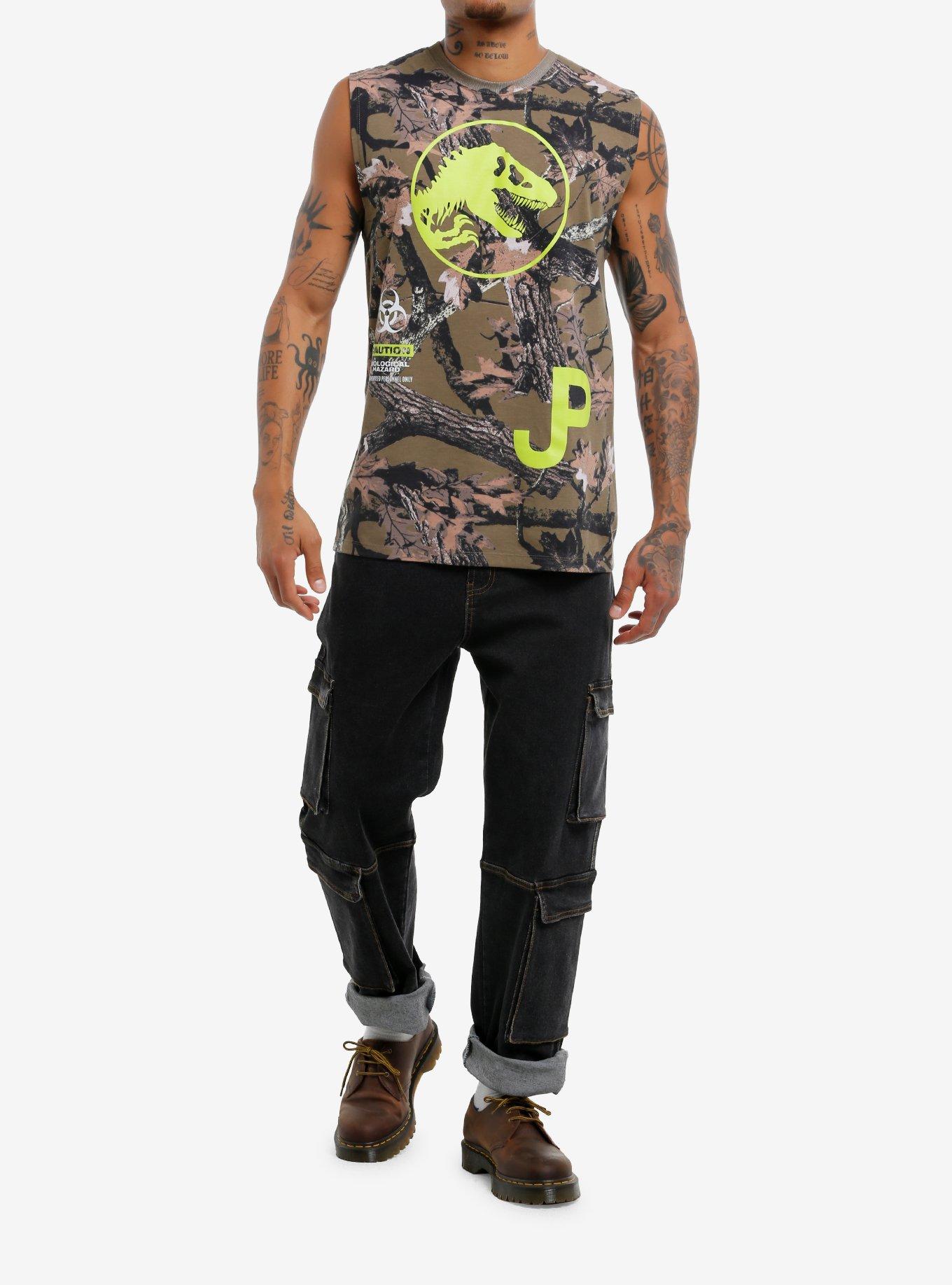 Jurassic Park Tree Camo Muscle Tank Top, , hi-res