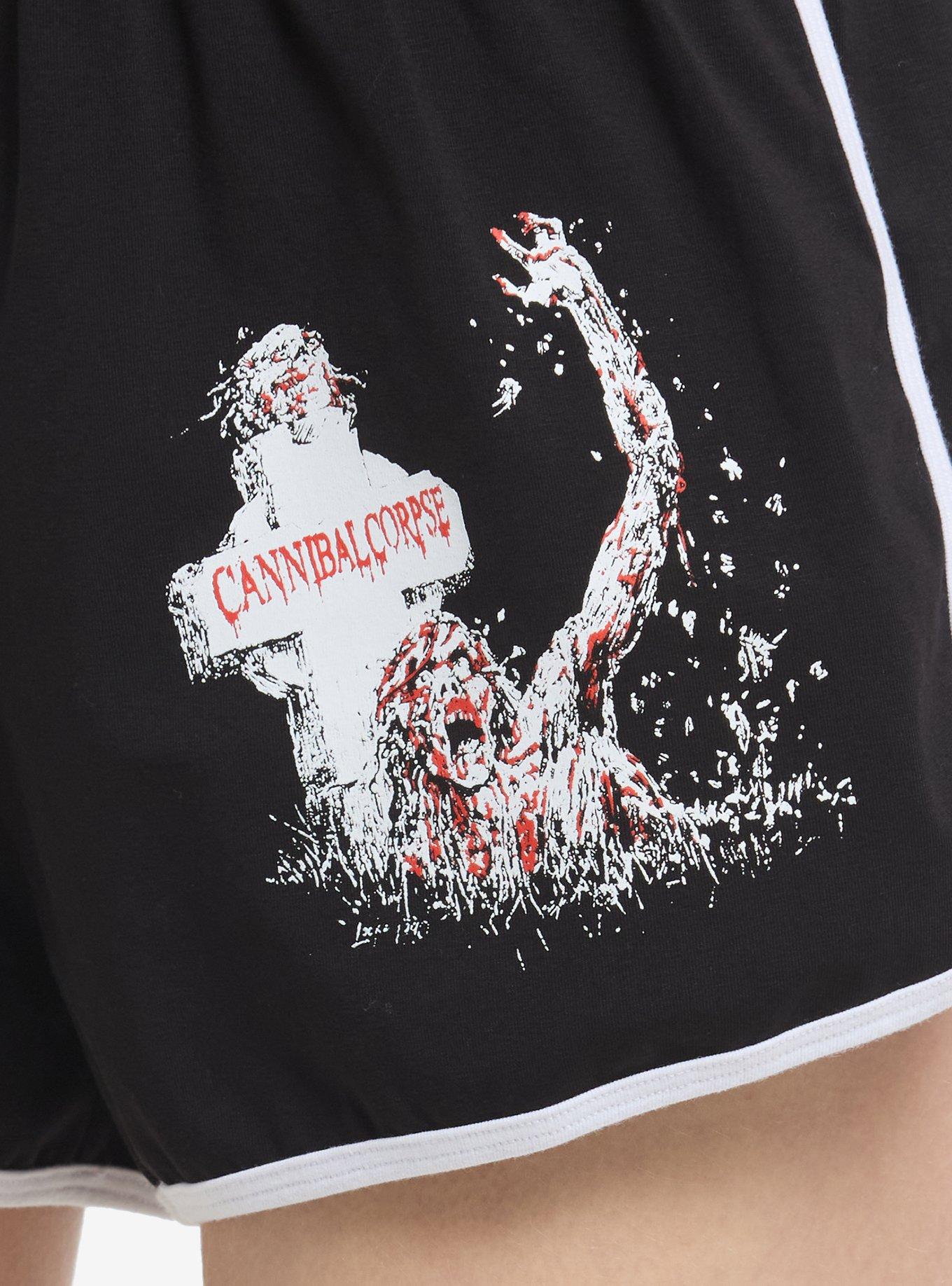 Cannibal Corpse Eaten Back To Life Girls Soft Shorts, BLACK, alternate