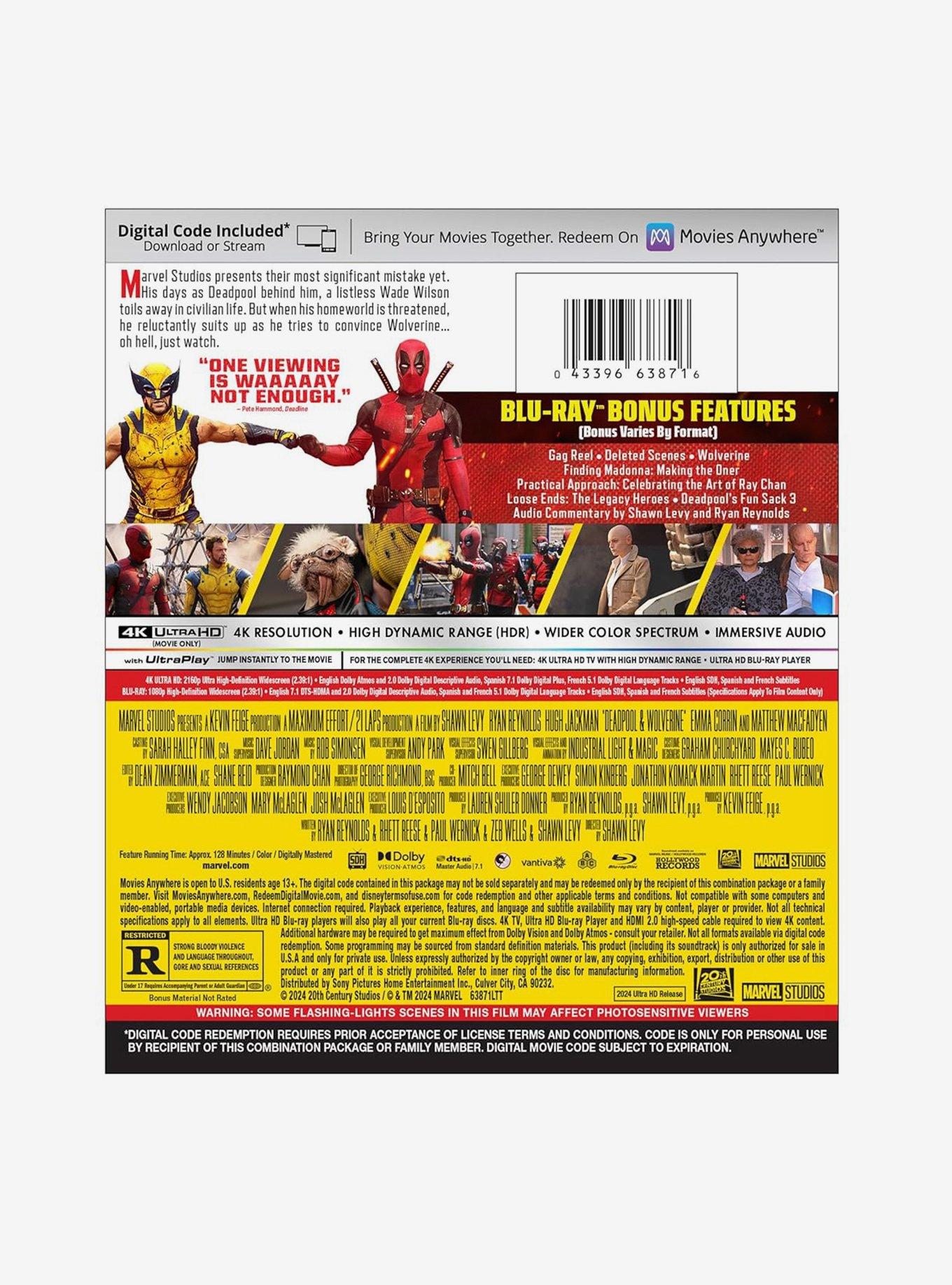 Marvel Deadpool & Wolverine UHD/BD Combo + Digital Ultra HD, , alternate