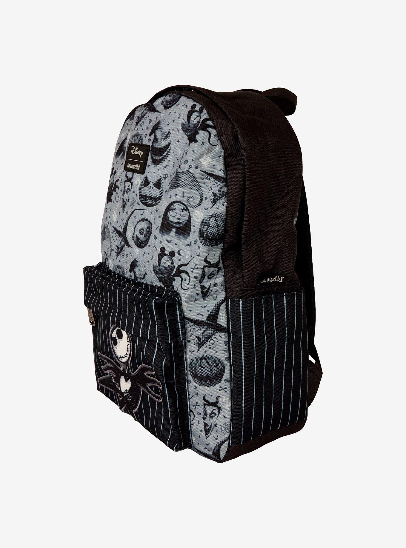 Loungefly Disney The Nightmare Before Christmas Characters Allover Print Nylon Backpack, , alternate