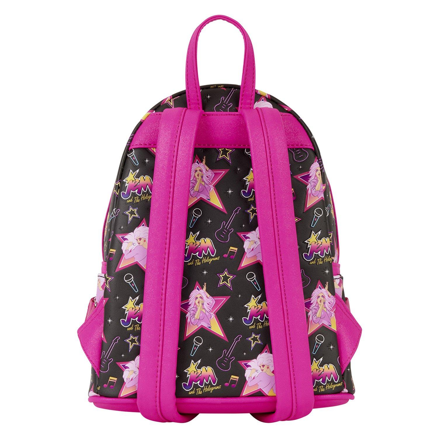 Loungefly Jem and the Holograms Glitter Icons Allover Print Mini Backpack, , alternate