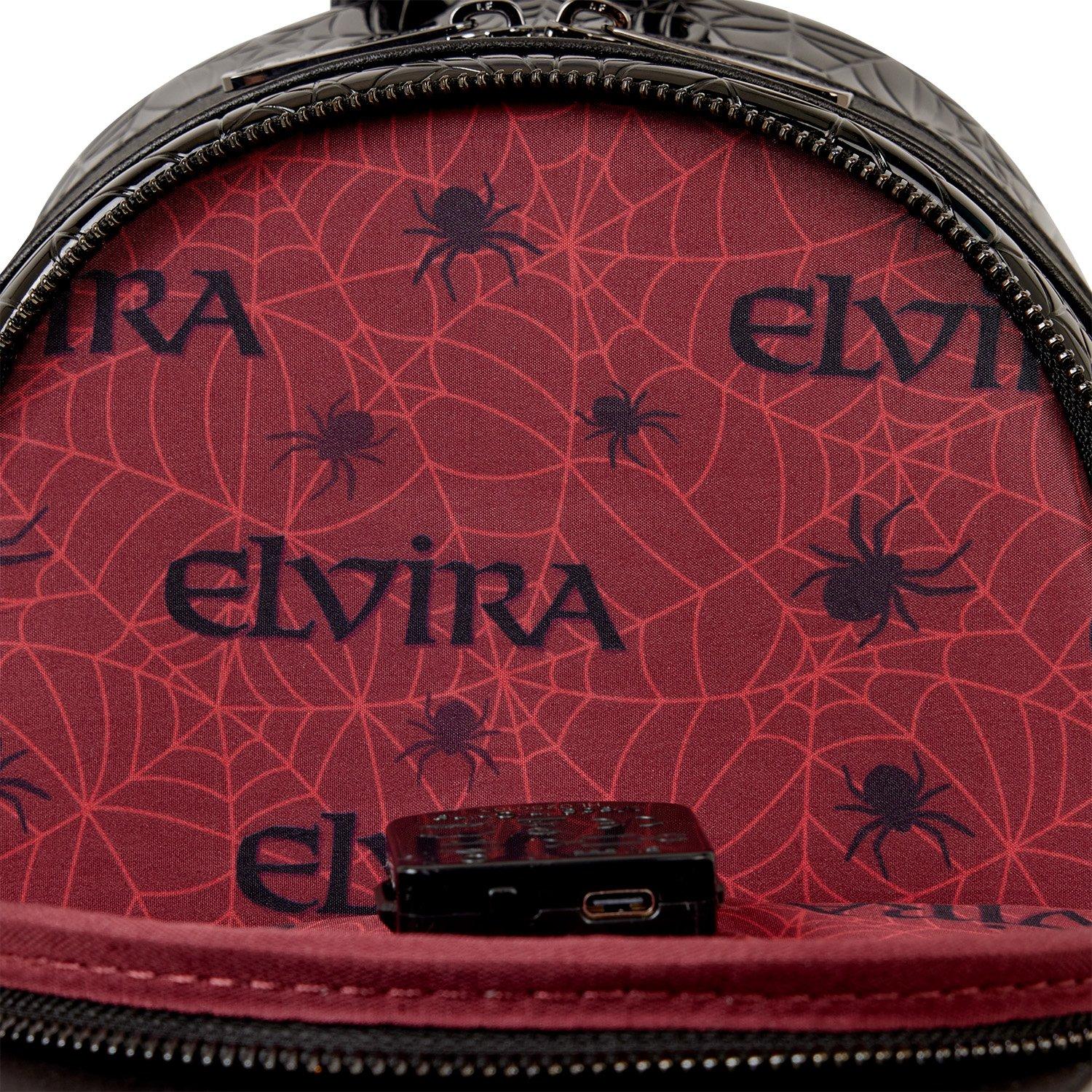 Loungefly Elvira: Mistress of the Dark Light-Up Mini Backpack, , alternate