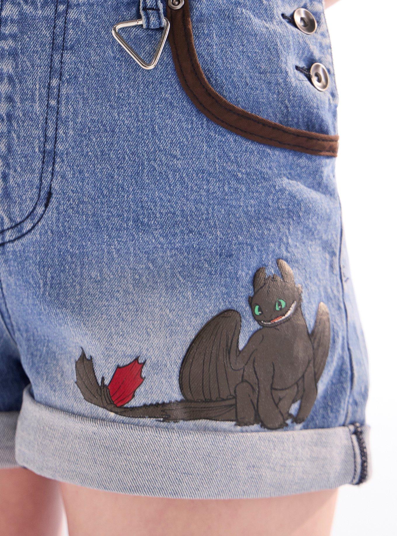 Her Universe How To Train Your Dragon Toothless Utility Shortalls, BROWN, alternate