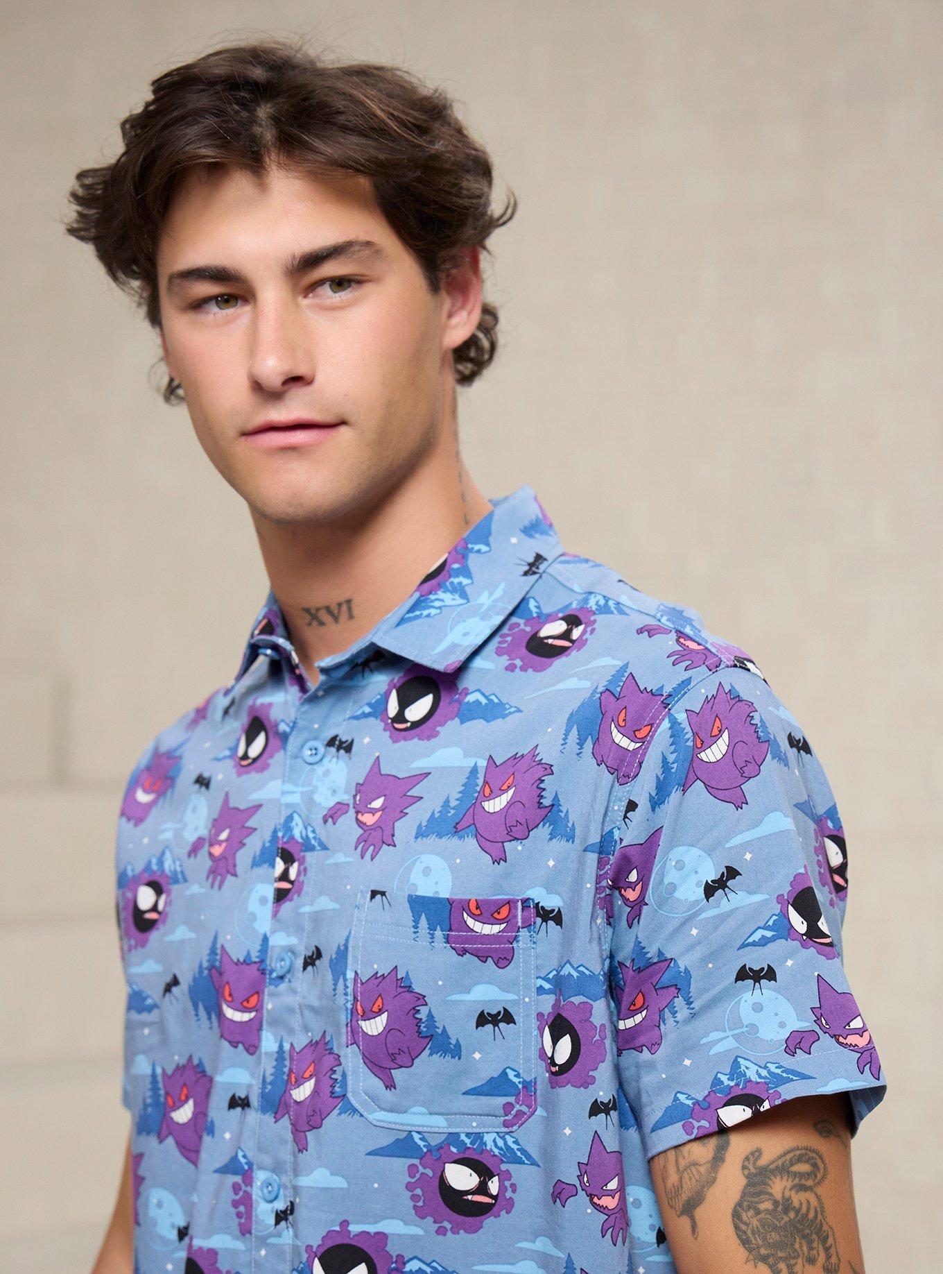 Pok&eacute;mon Ghost Type Allover Print Woven Button-Up - BoxLunch Exclusive, PURPLE, alternate