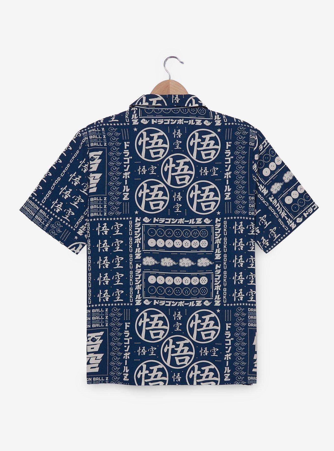 Dragon Ball Z Symbols Allover Print Woven Button-Up - BoxLunch Exclusive, , hi-res