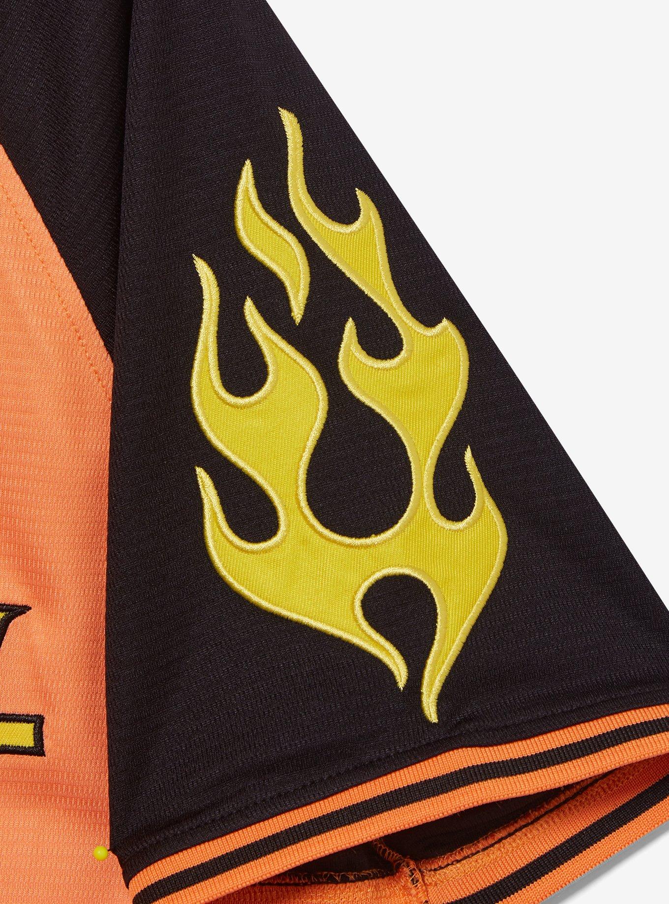 Dragon Ball Z Flame Baseball Jersey - BoxLunch Exclusive, ORANGE, alternate