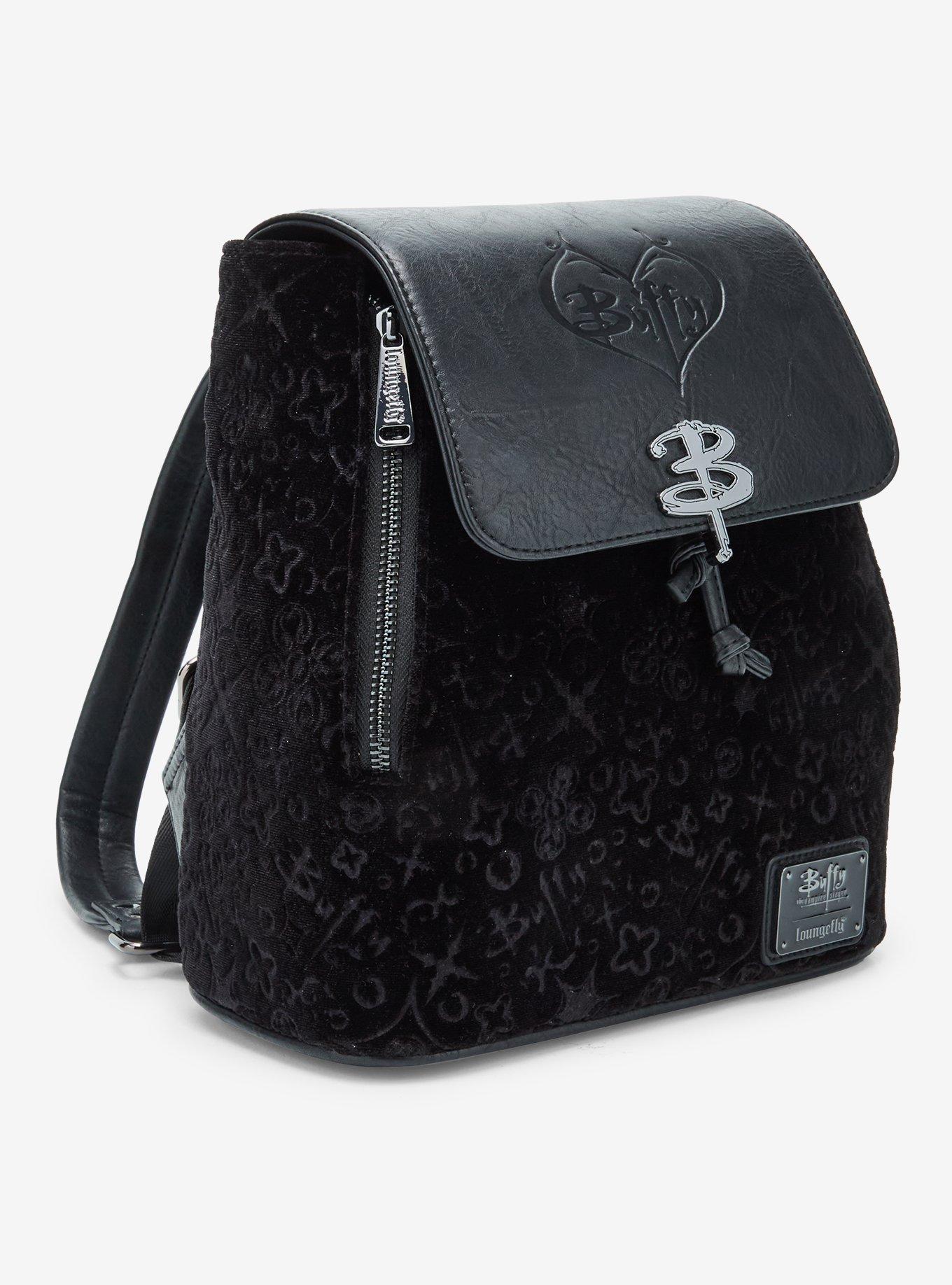 Loungefly Buffy The Vampire Slayer Symbols Velvet Slouch Mini Backpack, , hi-res