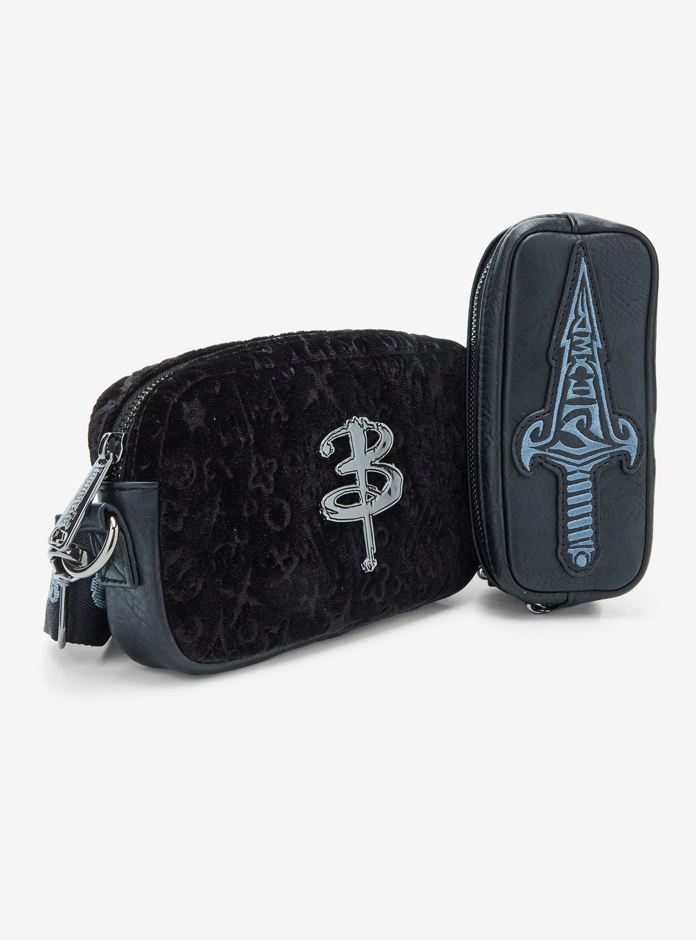 Loungefly Buffy The Vampire Slayer Black Velvet Sling Bag With Coin Pouch, , hi-res