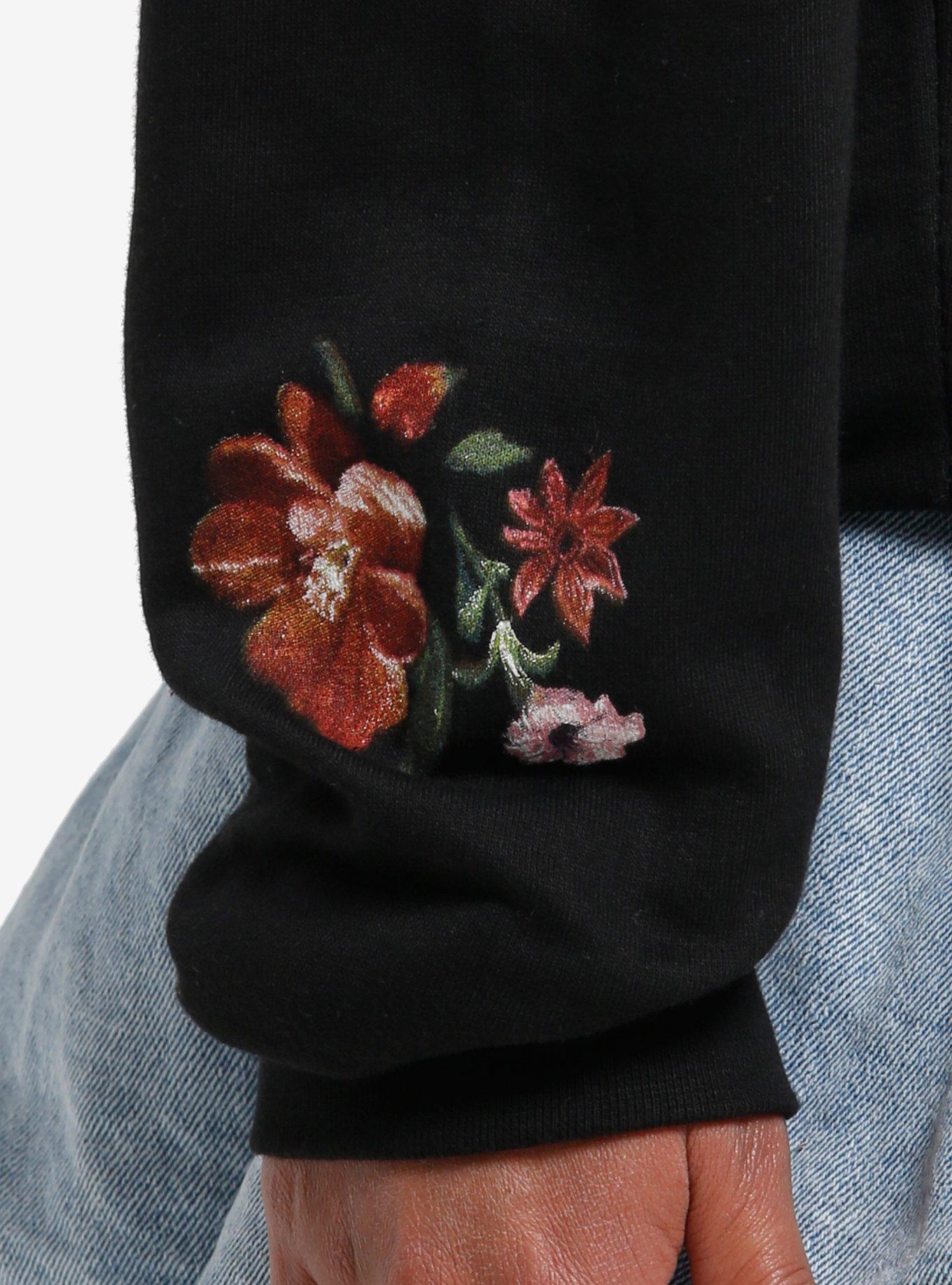 Florence And The Machine Flower Portrait Girls Hoodie, BLACK, alternate