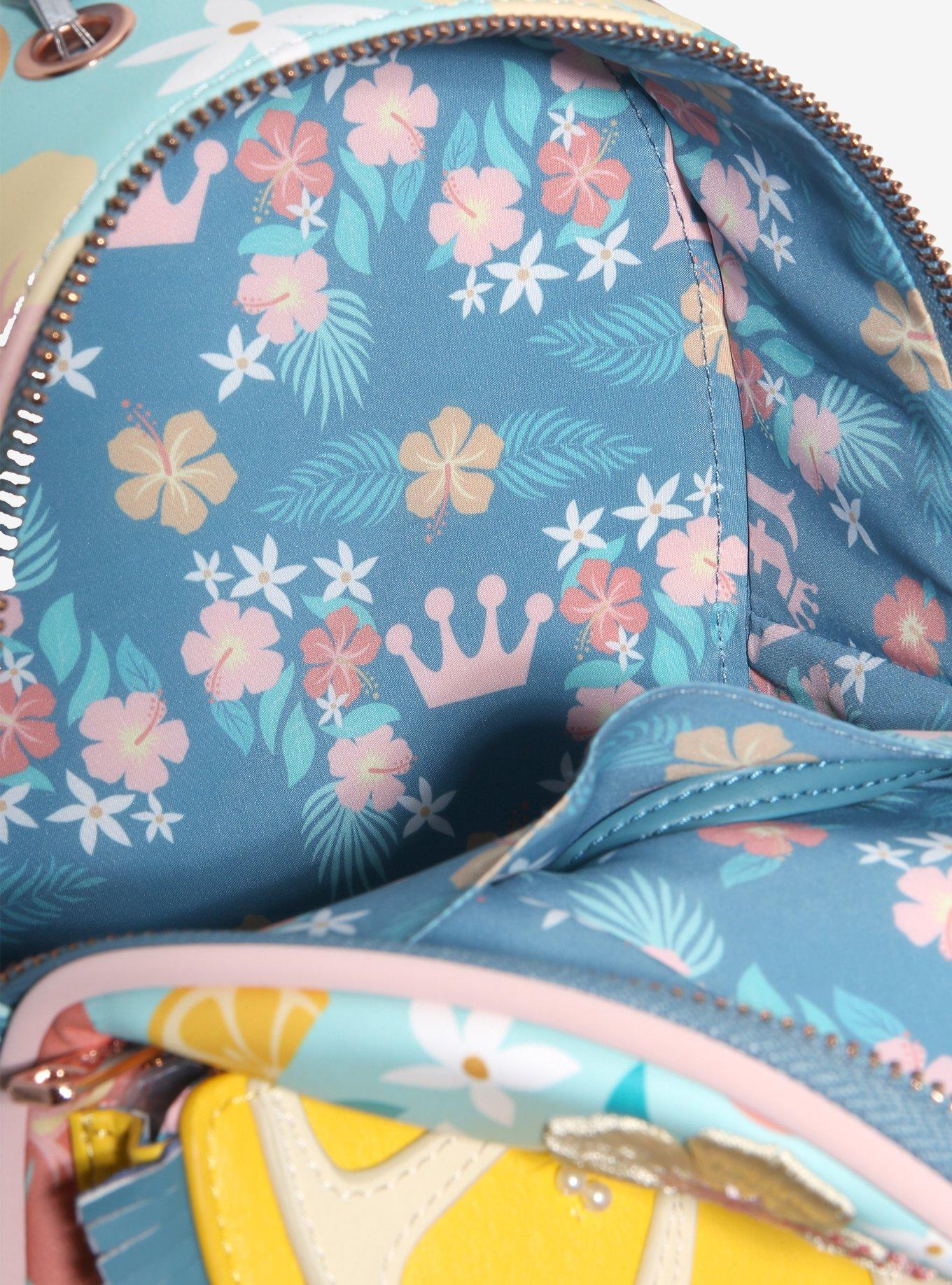 Loungefly Lemon Tropical Floral Convertible Mini Backpack, , alternate
