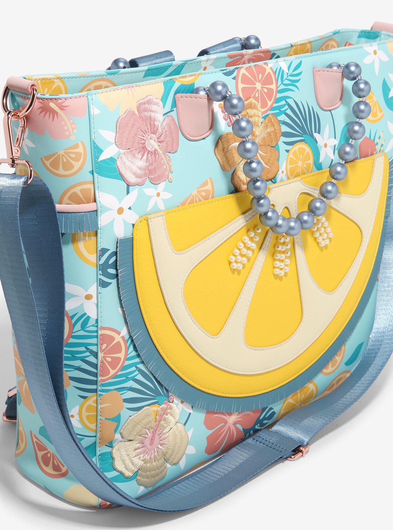 Loungefly Lemon Tropical Floral Convertible Tote Bag, , alternate