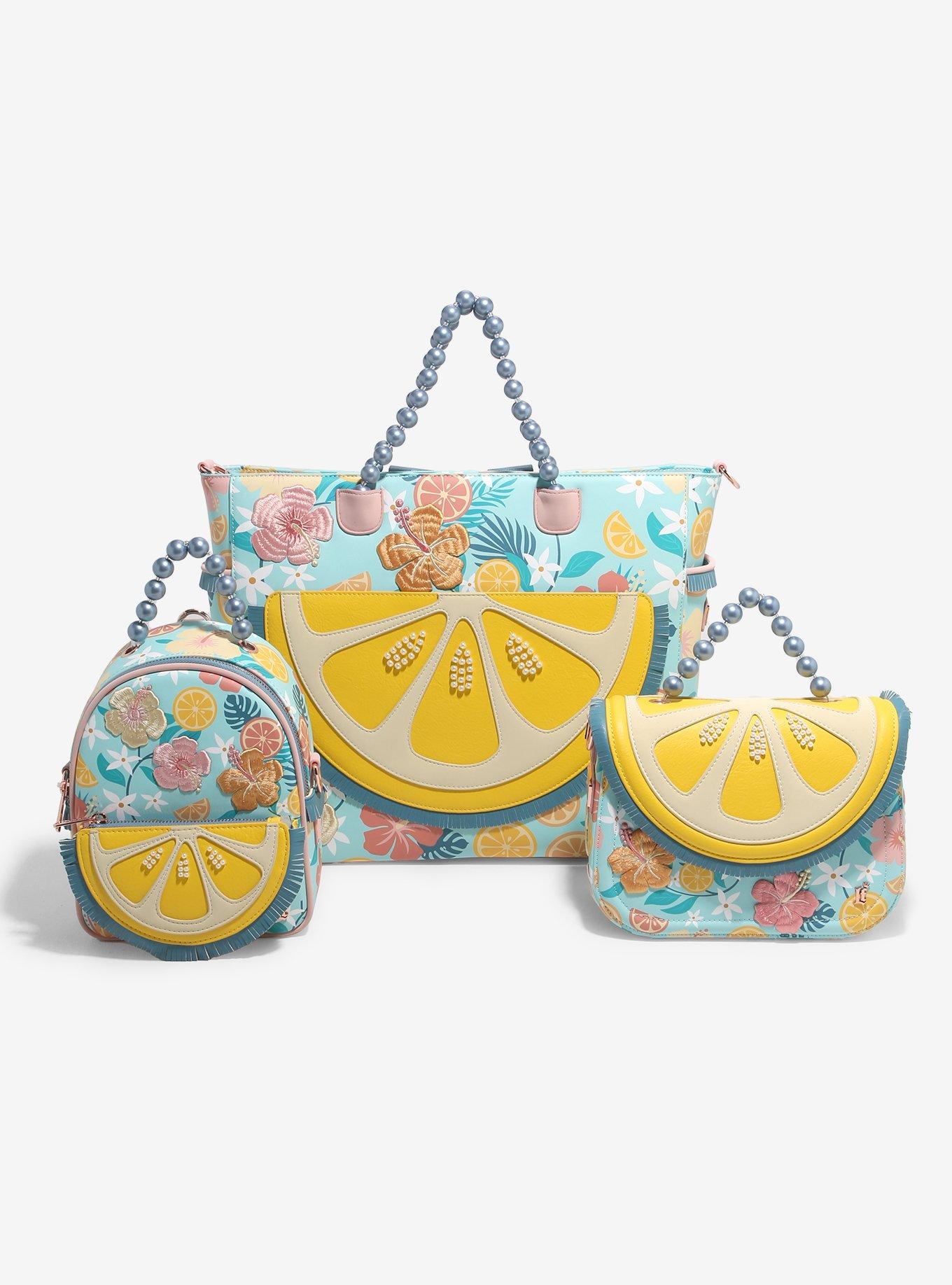Loungefly Lemon Tropical Floral Convertible Tote Bag, , alternate