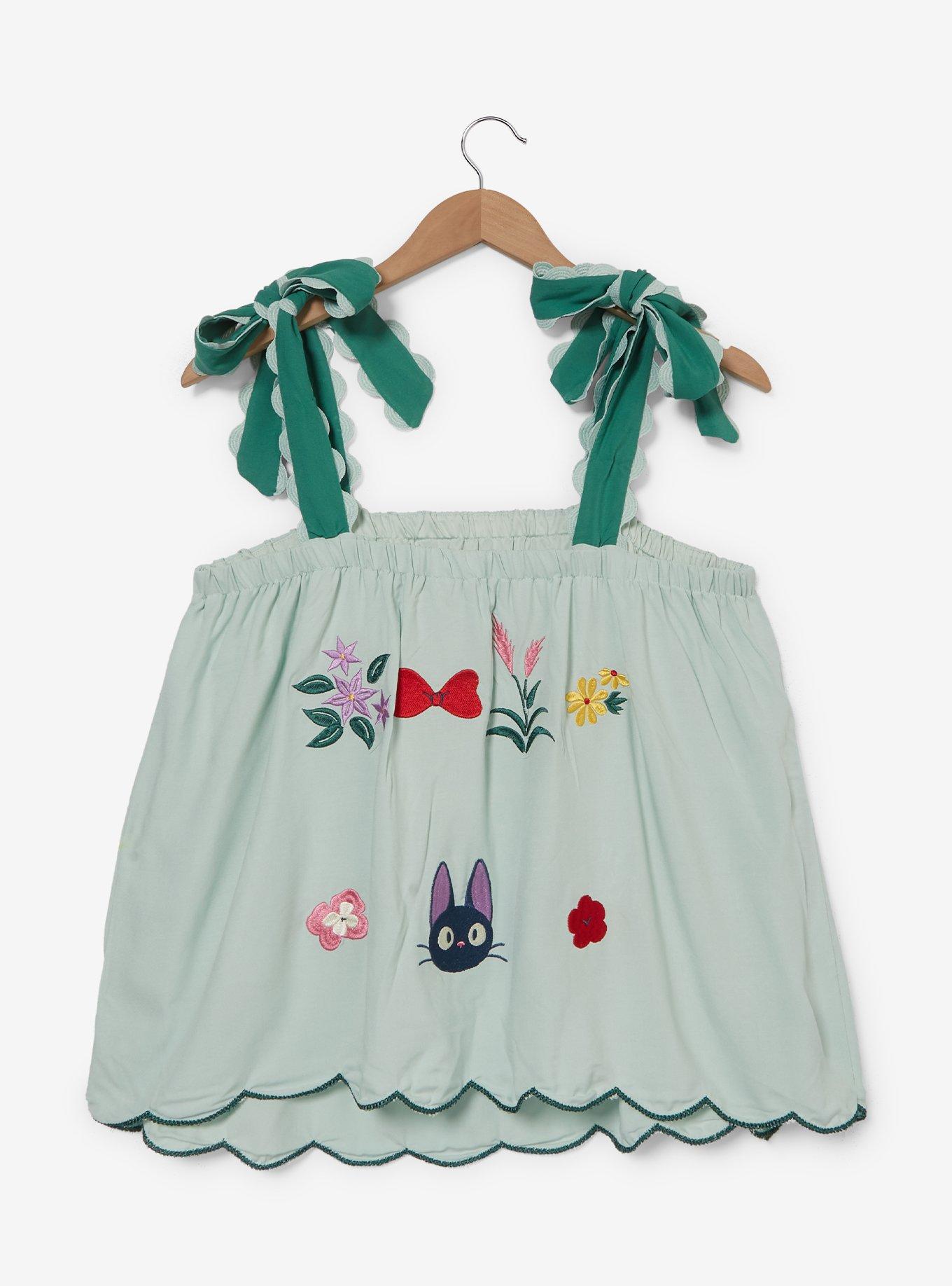 Her Universe Studio Ghibli® Kiki's Delivery Service Embroidered Floral Logo Tank Top Plus Size, , hi-res