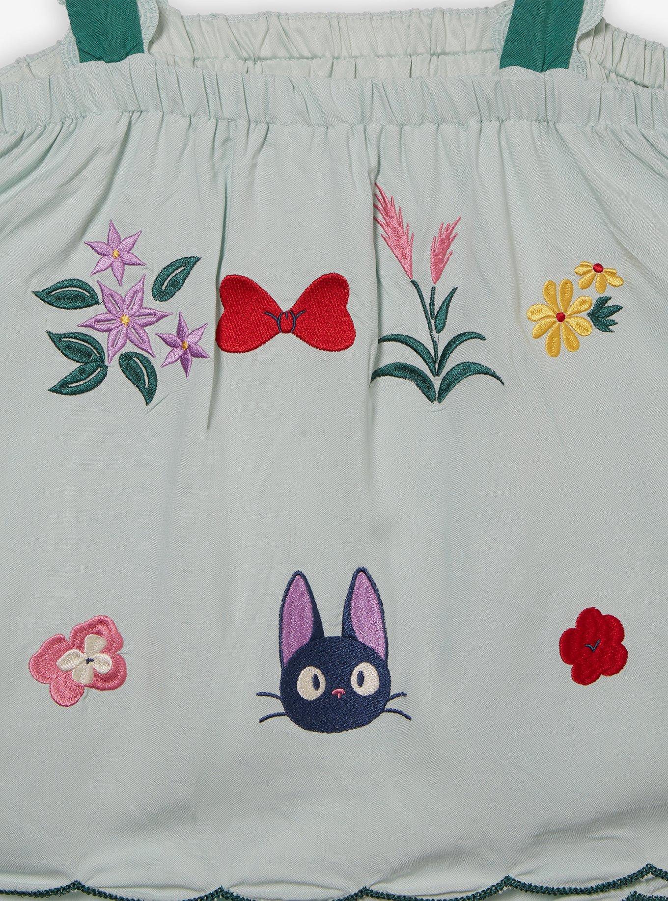 Her Universe Studio Ghibli® Kiki's Delivery Service Embroidered Floral Logo Tank Top Plus Size, MULTI, alternate