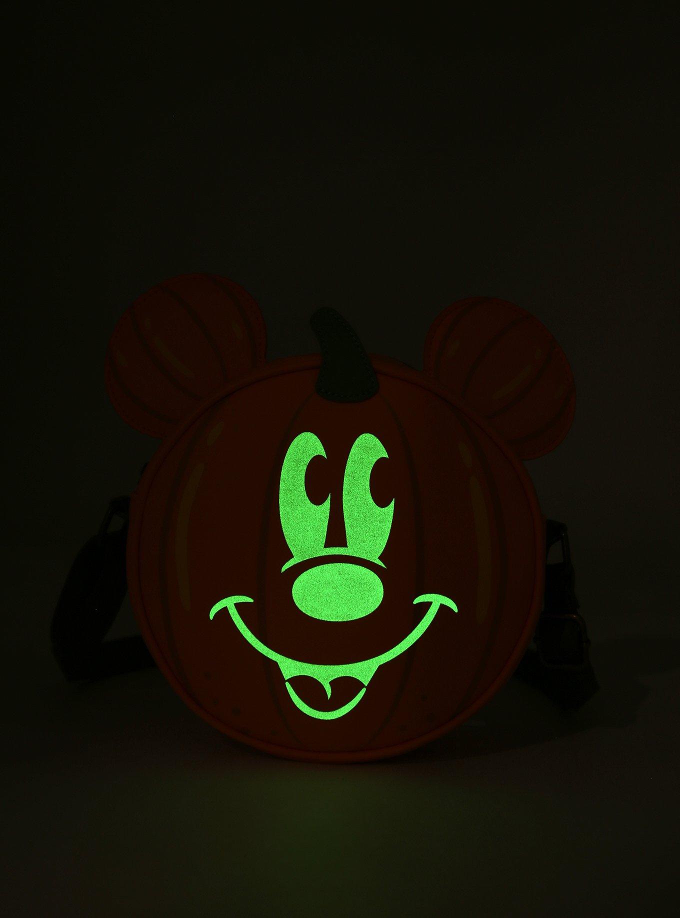 Loungefly Mickey Mouse Glow-In-The-Dark Pumpkin Crossbody Bag, , hi-res
