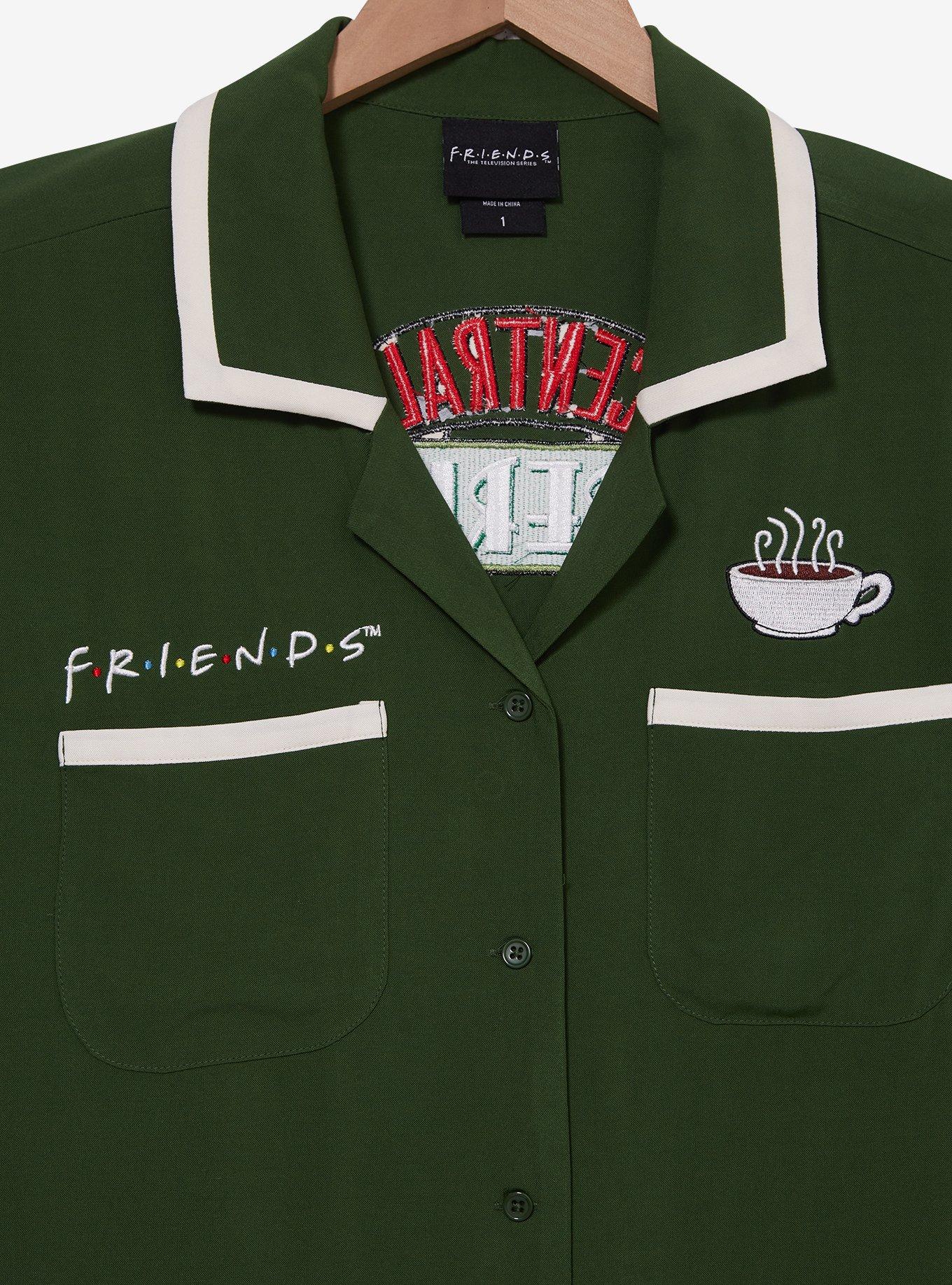 Friends Central Perk Women's Plus Size Cropped Diner Shirt, DARK GREEN, alternate