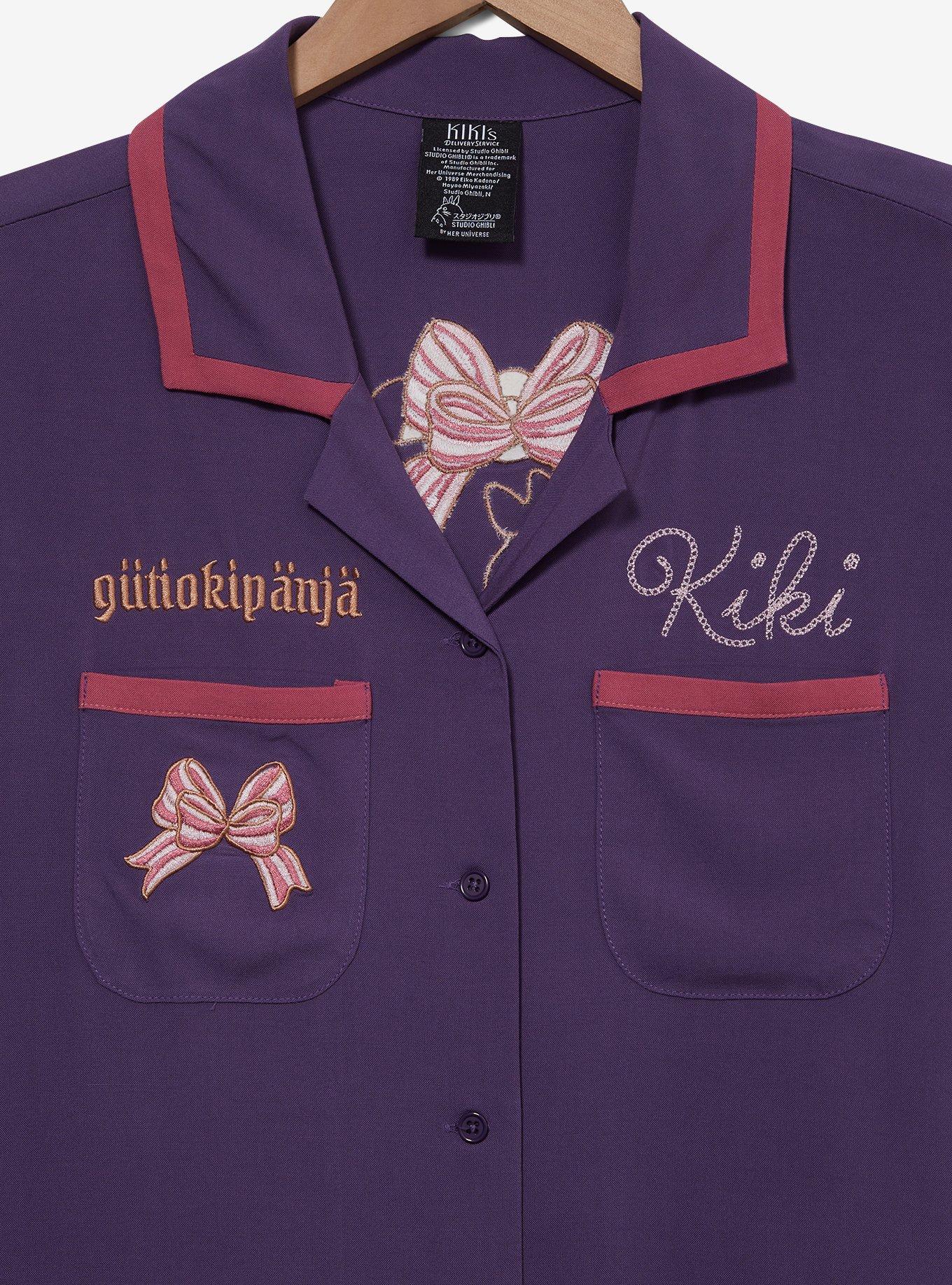 Studio Ghibli&reg; Kiki's Delivery Service Women's Cropped Diner Shirt, PURPLE, alternate