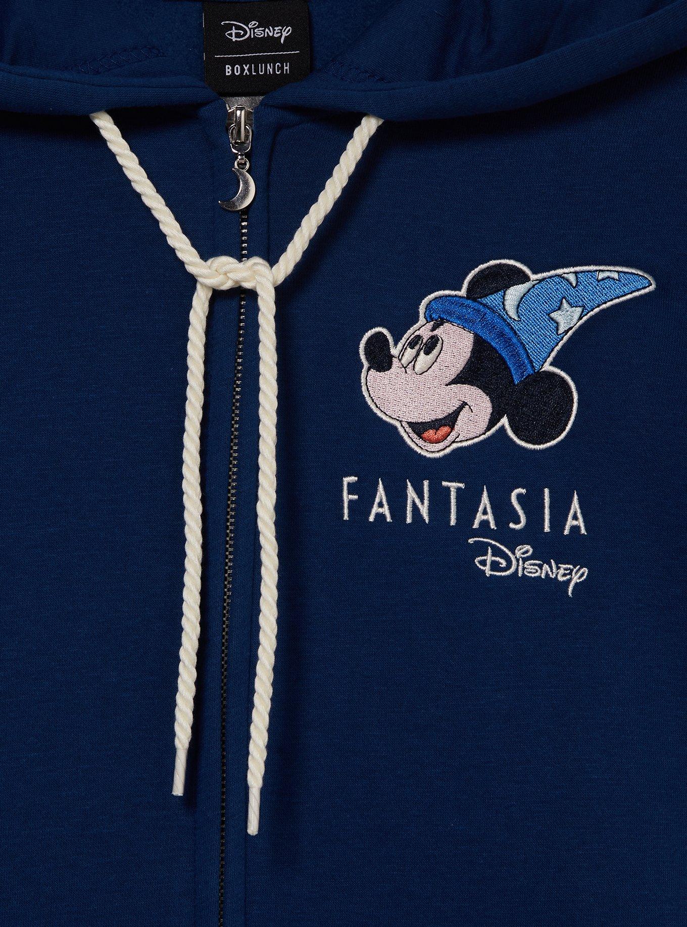 Disney Fantasia Sorcerer's Apprentice Mickey Stars Women's Zippered Hoodie - BoxLunch Exclusive, NAVY, alternate