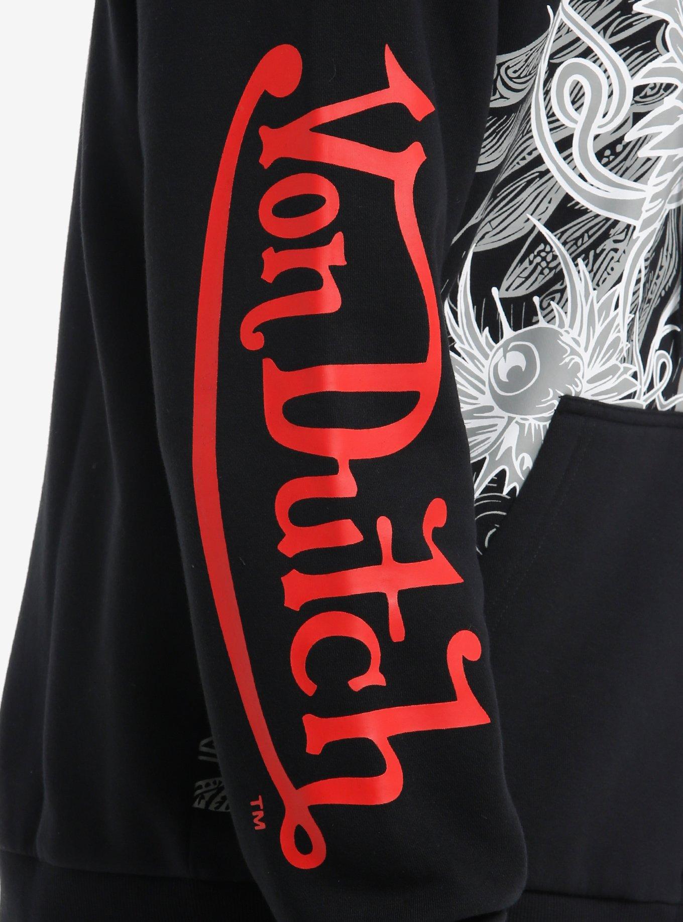 Von Dutch Winged Eyeball Logo Hoodie, RED, alternate