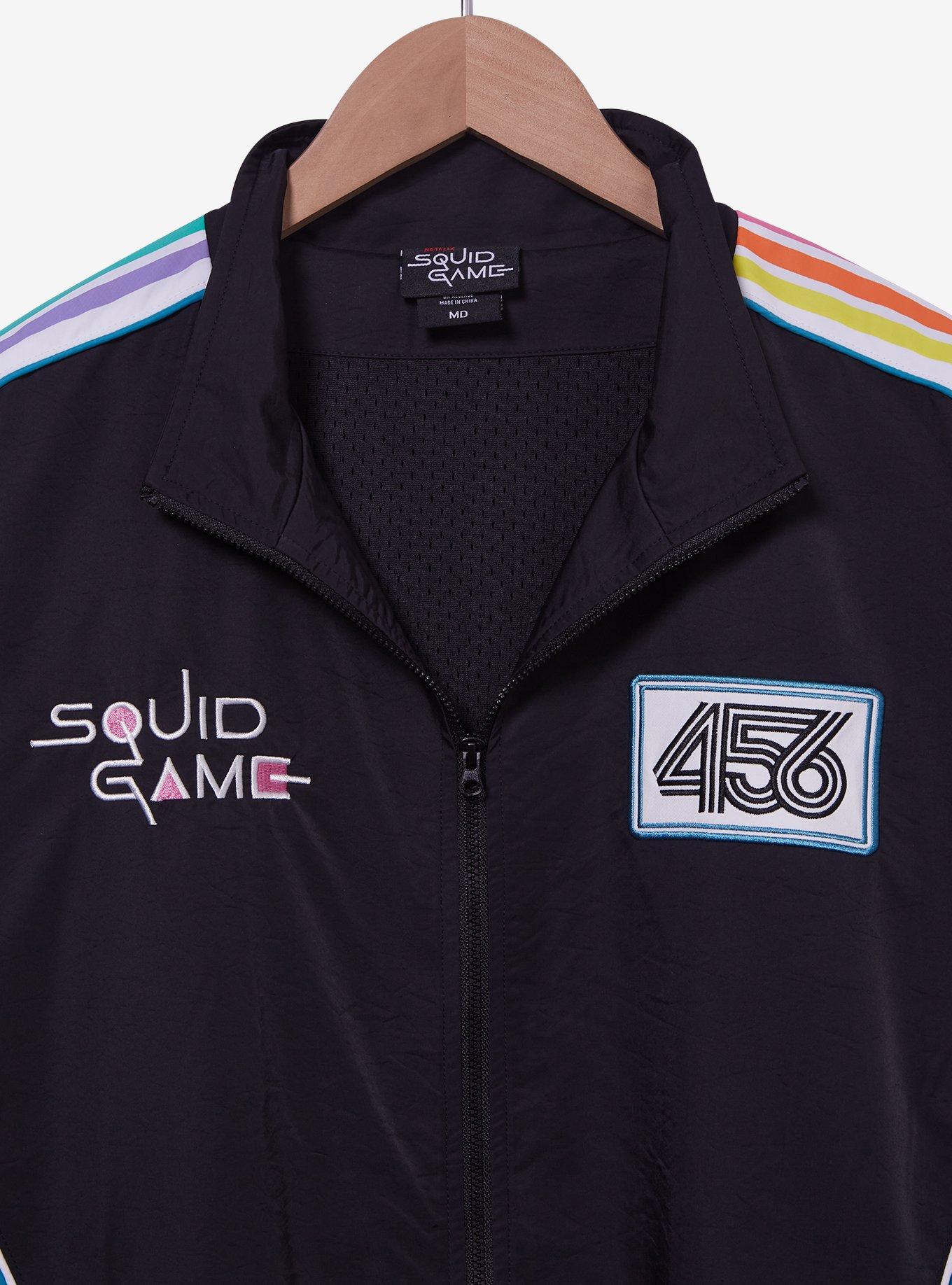 Squid Game Rainbow Icons Windbreaker - BoxLunch Exclusive, BLACK, alternate