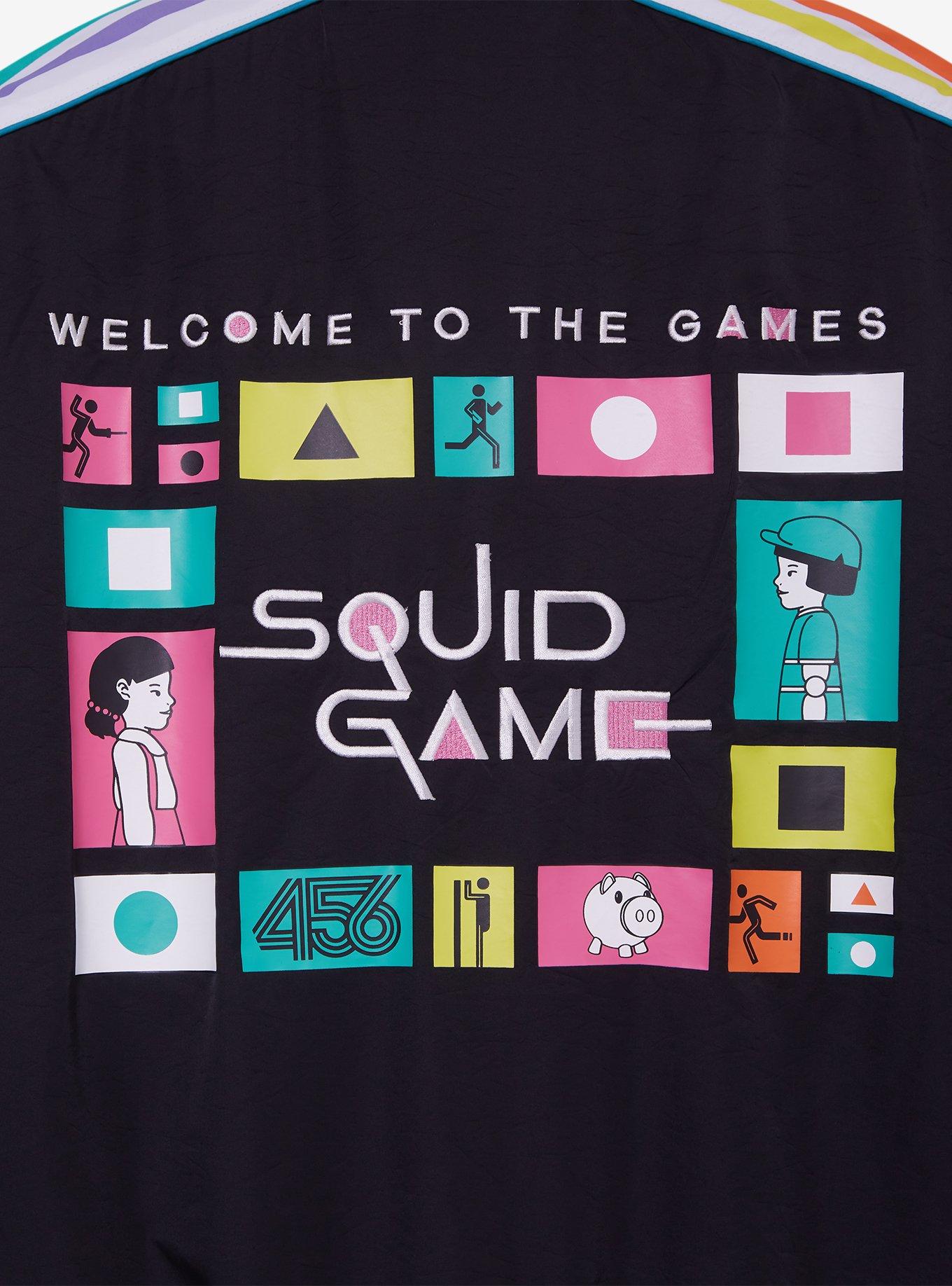 Squid Game Rainbow Icons Windbreaker - BoxLunch Exclusive, BLACK, alternate