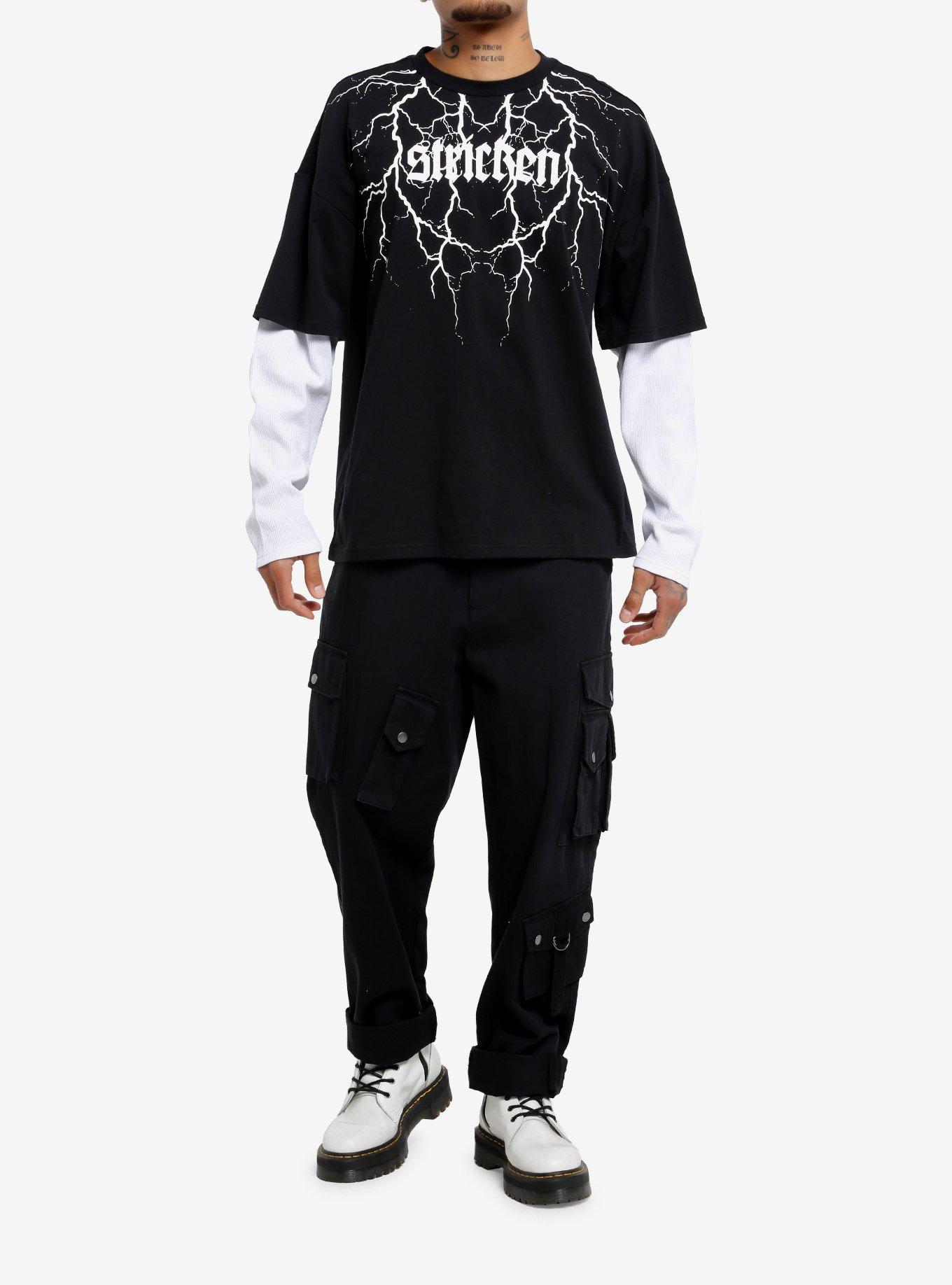 Stricken Black & White Twofer Long-Sleeve T-Shirt, , hi-res