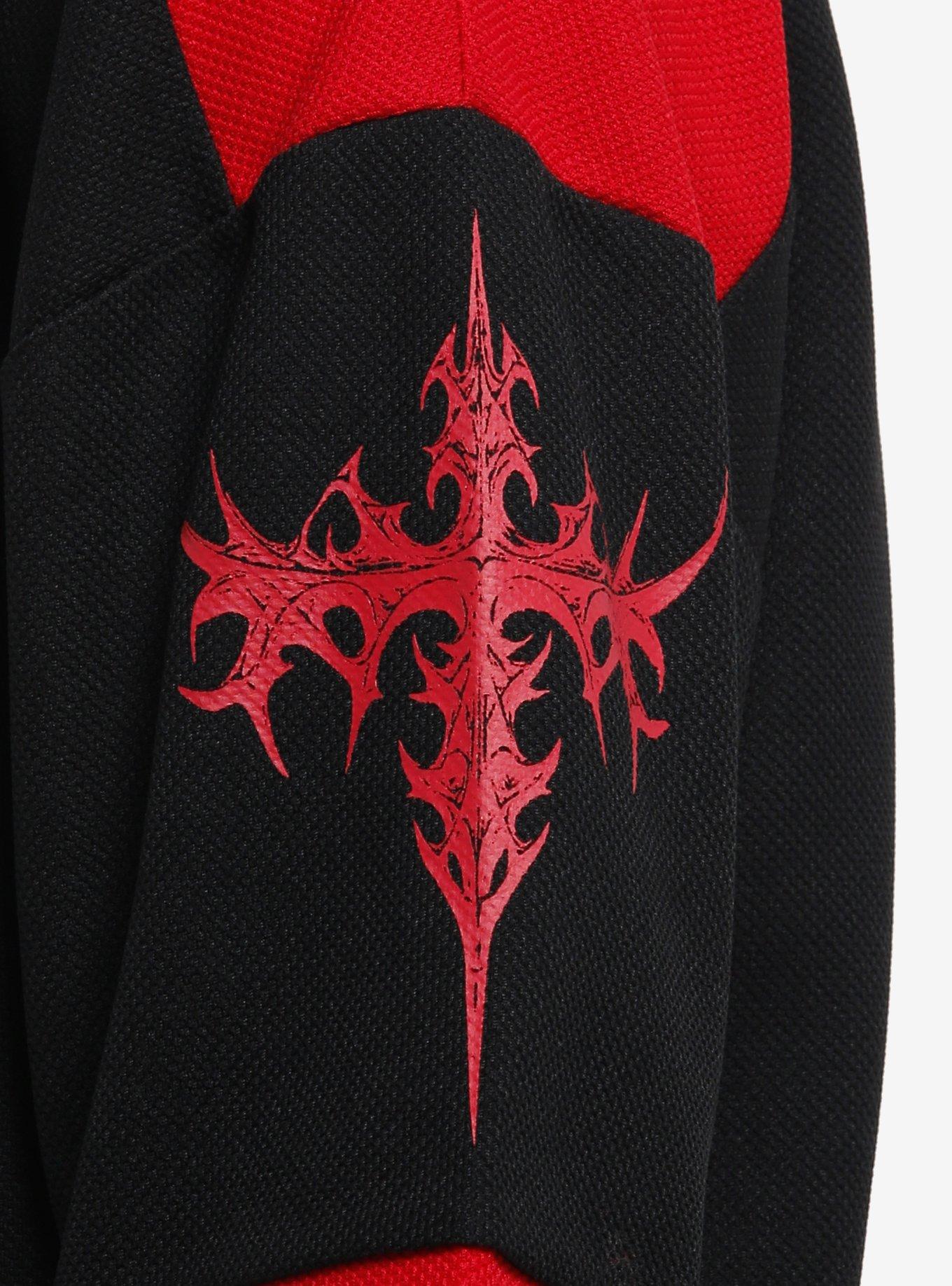 Cyber Skull Red & Black Hockey Jersey, RED, alternate